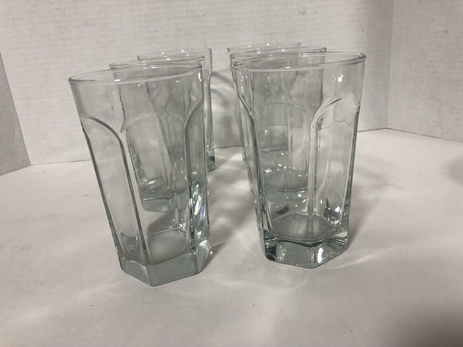 Vintage Anchor Hocking Courtney Clear Set of 6 Tumbler Drinking Glasses 5.25 in