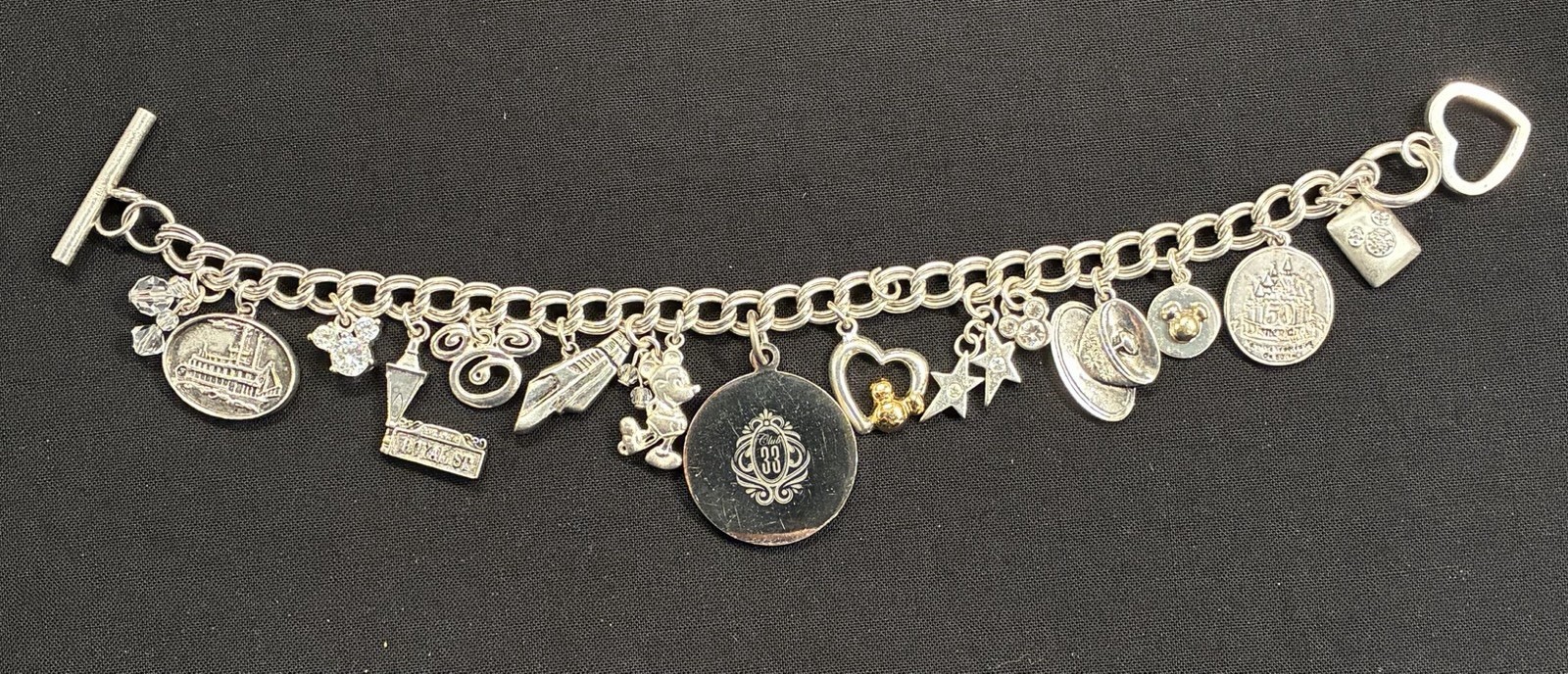 RARE Custom Disneyland Club 33 Charm Bracelet • 925 Silver Chain & Land Charms RARE Custom Disneyland Club 33 Charm Bracelet • 925 Silver Chain & Land Charms