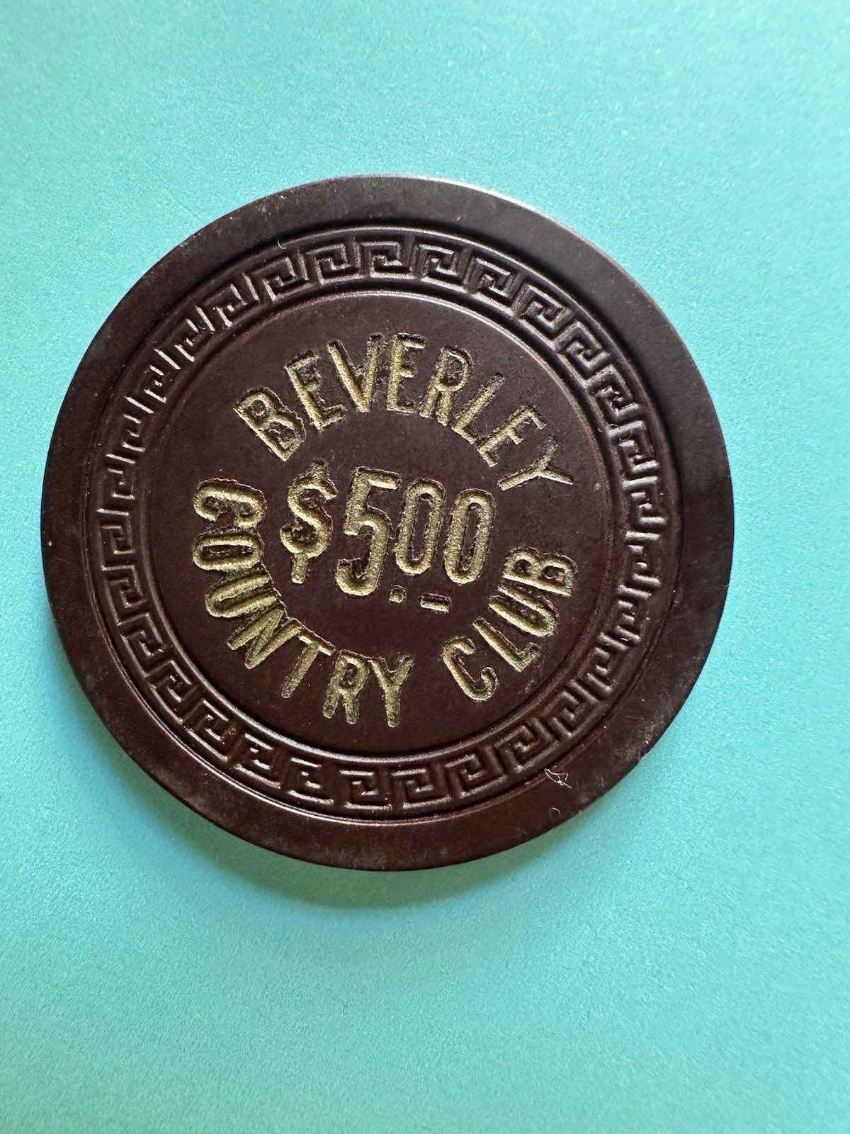 Extremely rare Error Illegal Poker Chip Beverley Country Club Extremely rare Error Illegal Poker Chip Beverley Country Club