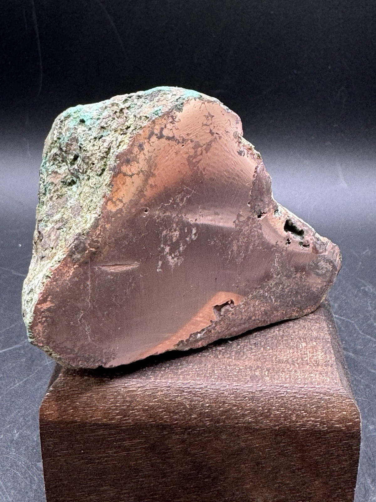 Michigan Native Float Copper 1.1 lb Cut Face Natural Green Patina Specimen Michigan Native Float Copper 1.1 lb Cut Face Natural Green Patina Specimen