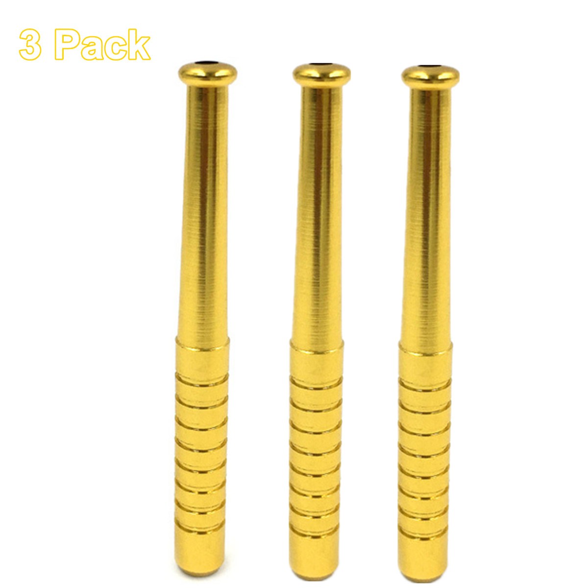 3 Pack 100% SOLID REAL BRASS 3" One Hitter Bats Dugout Pipes USA HEAVY WEIGHT 3 Pack 100% SOLID REAL BRASS 3" One Hitter Bats Dugout Pipes USA HEAVY WEIGHT