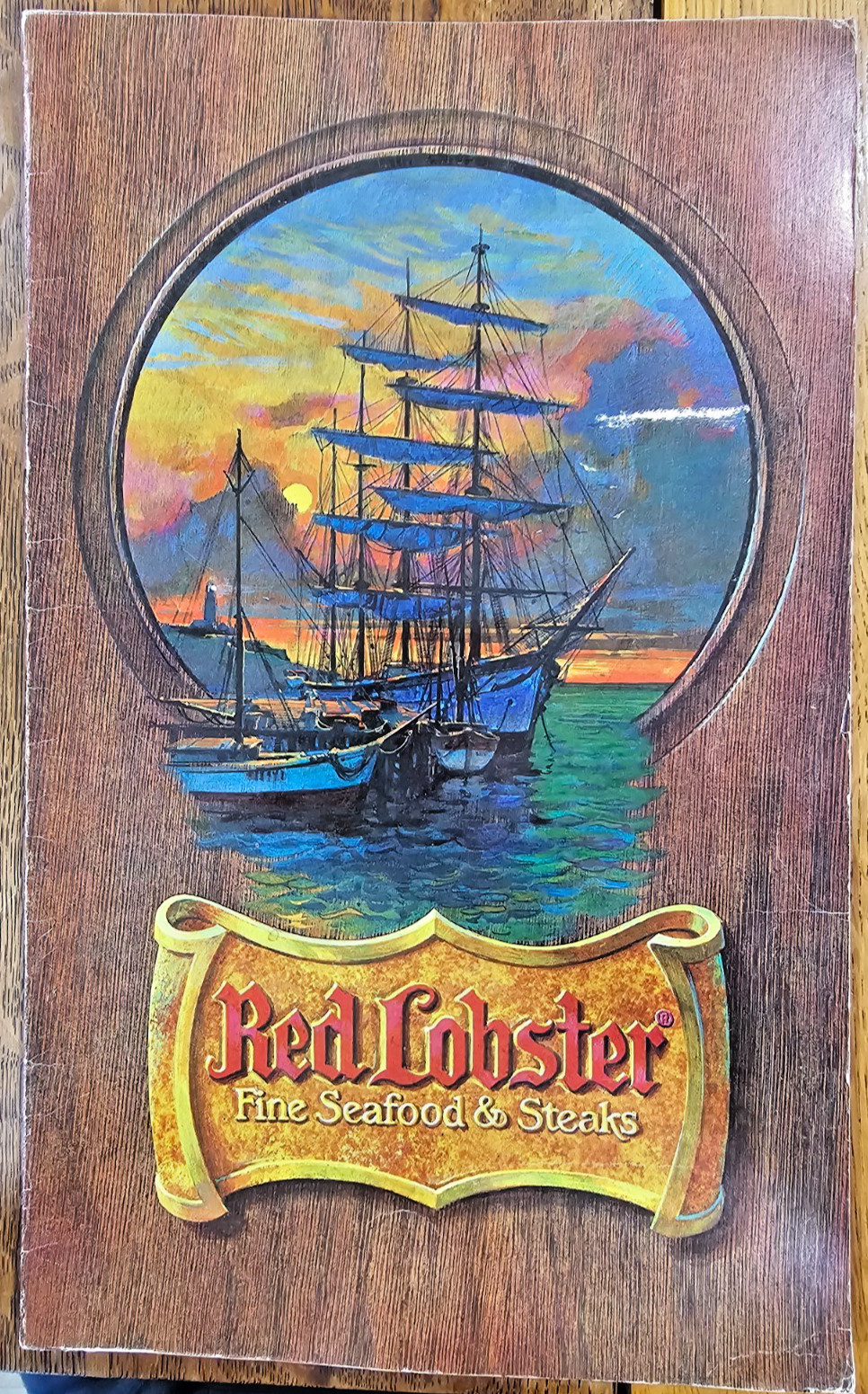 Vintage 1978 Red Lobster Restaurant Menu Sailing Ship Cover w/ Luncheon Insert Vintage 1978 Red Lobster Restaurant Menu Sailing Ship Cover w/ Luncheon Insert