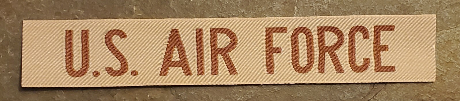 USAF U.S. AIR FORCE desert DCU Uniform TAN nylon name tape patch USAF U.S. AIR FORCE desert DCU Uniform TAN nylon name tape patch