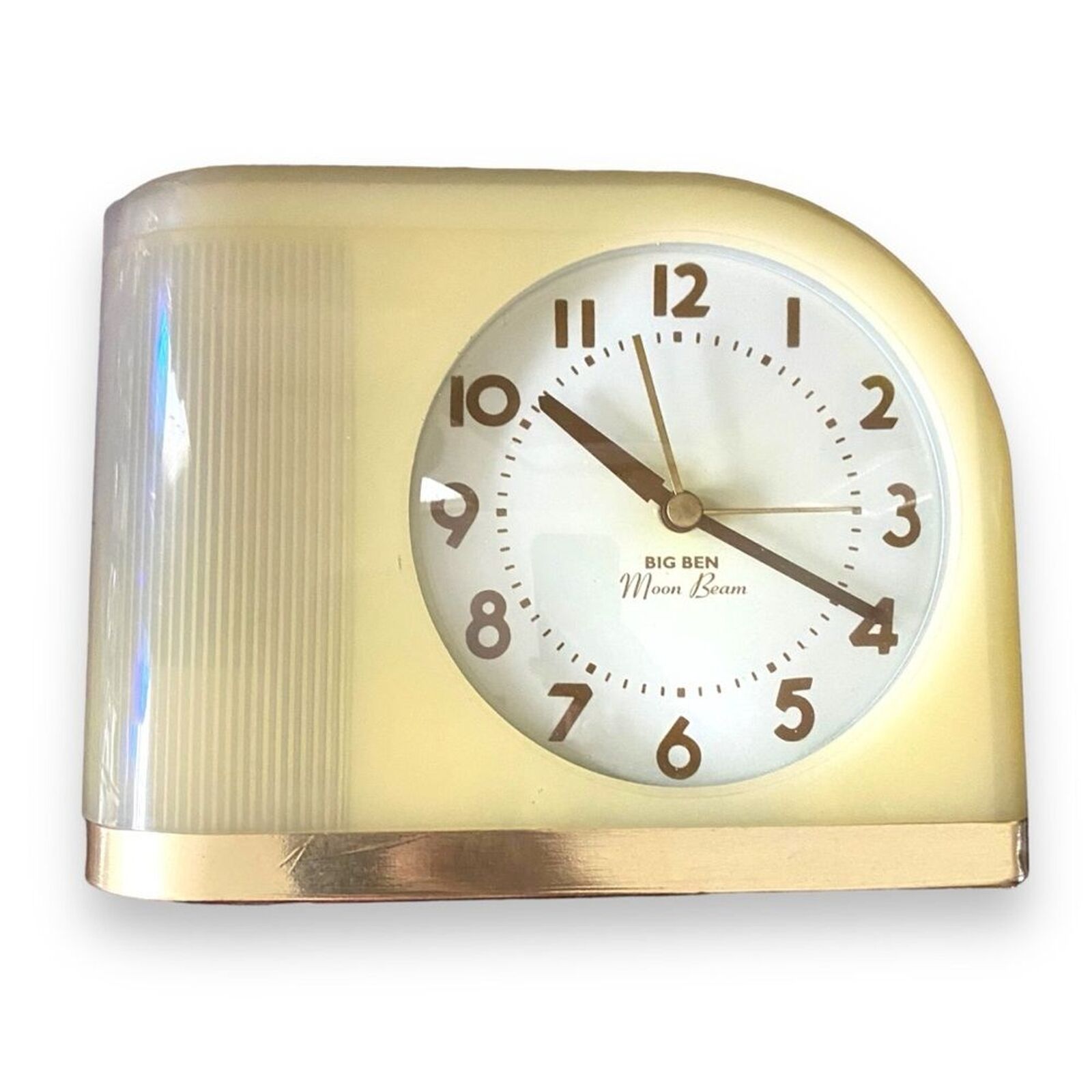 Westclox Big Ben Moon Beam Alarm Clock  Lighted Dial Yellow Almond