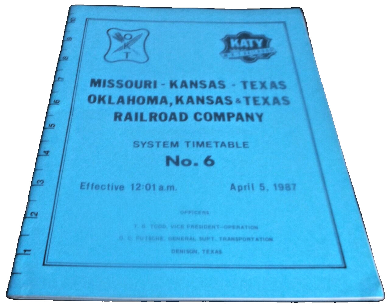 APRIL 1987 MKT OKT KATY MISSOURI KANSAS TEXAS SYSTEM EMPLOYEE TIMETABLE #6