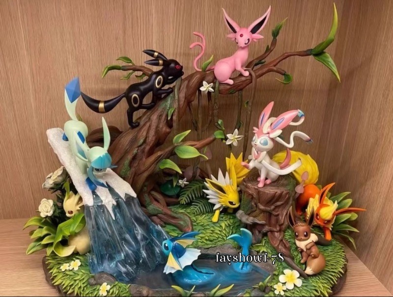IN USA Eeveelution Family Painted Figure Statue PVC Collectible Oversize Model IN USA Eeveelution Family Painted Figure Statue PVC Collectible Oversize Model
