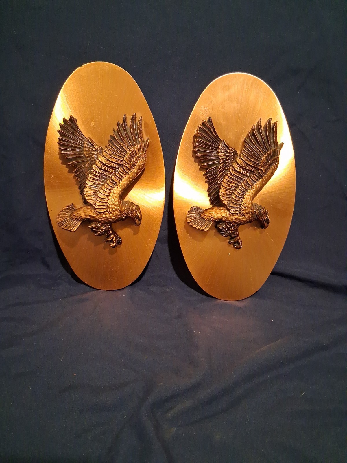 Vintage Mid-Century Copper Eagle Wall Plaque Pair Vintage Mid-Century Copper Eagle Wall Plaque Pair