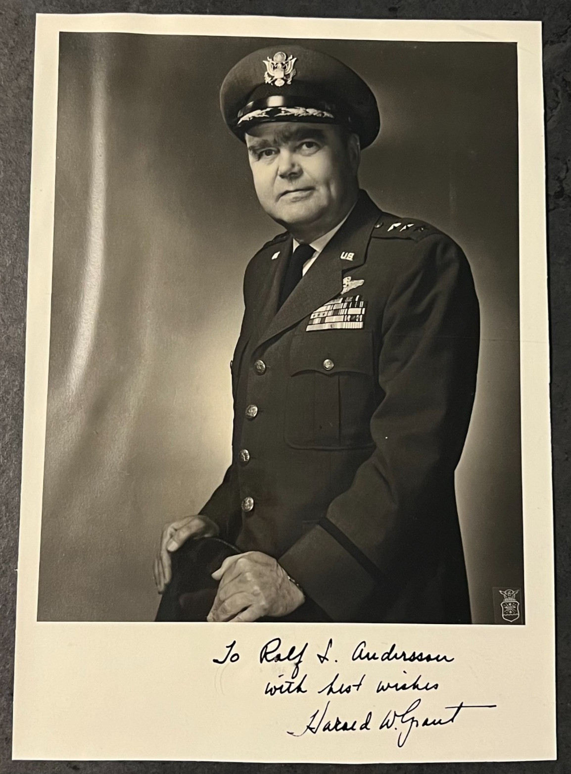 Gen. Harold W Grant Signed US Air Force Photo USAF Brigadier General Autograph