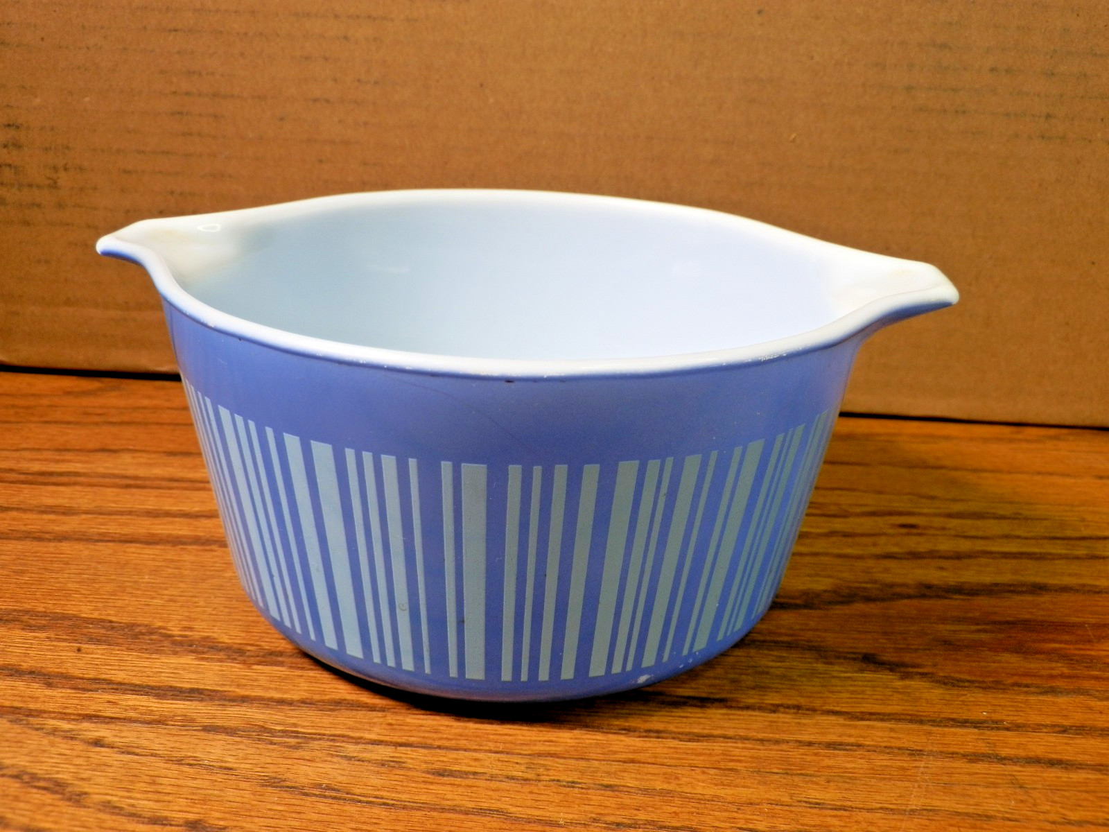 Vintage Pyrex Ovenware Blue Barcode 6" Dish No Lid - #473 1 Qt.