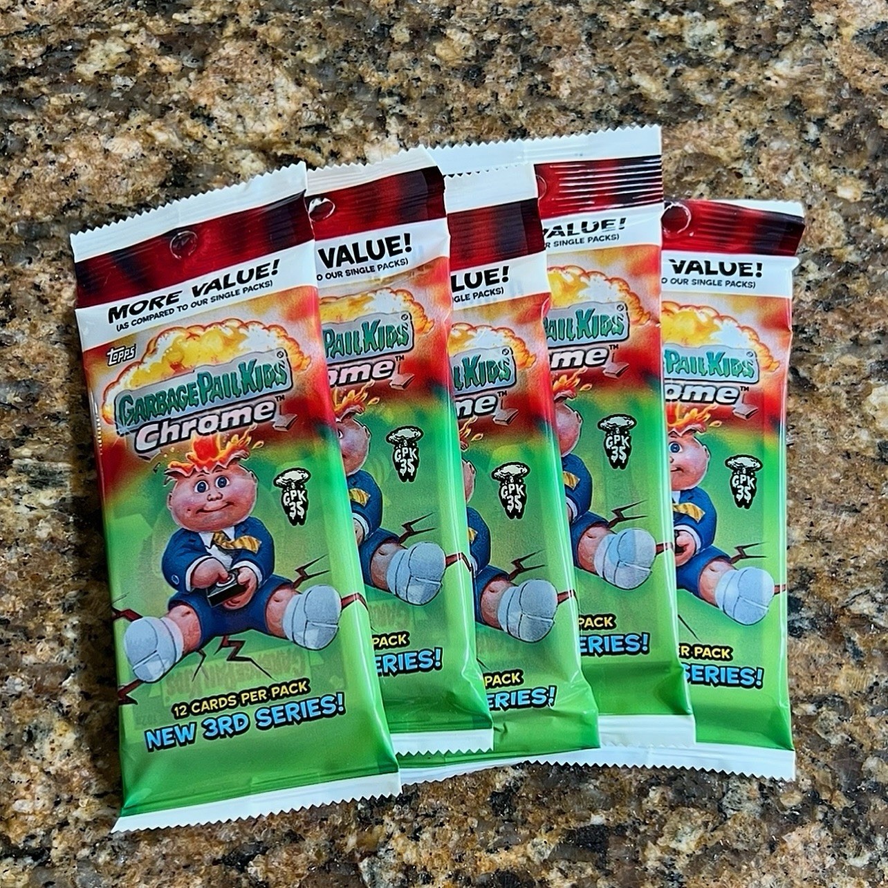 2020 Topps "Garbage Pail Kids" Chrome Series 3 5 GPK Sealed Value Fat Pack 2020 Topps "Garbage Pail Kids" Chrome Series 3 5 GPK Sealed Value Fat Pack