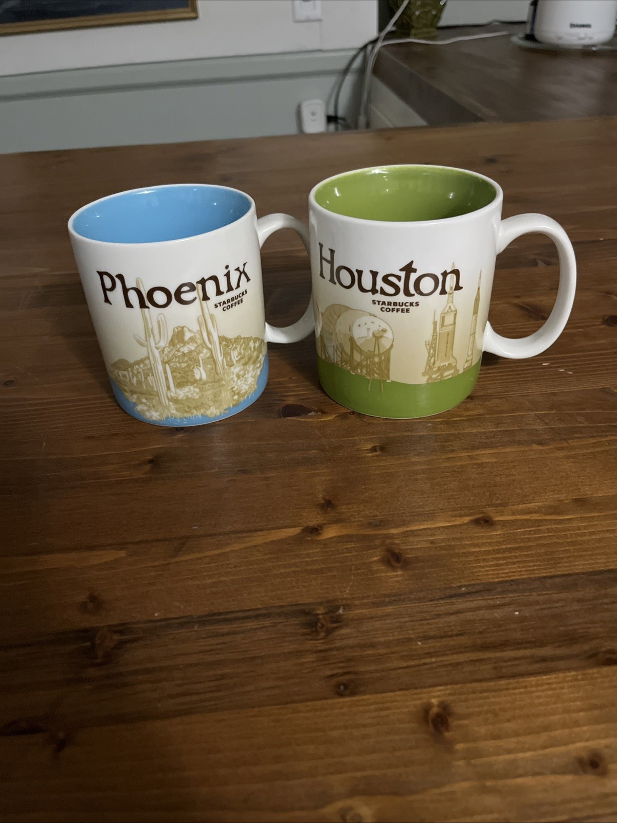 Starbucks Phoenix & Houston City Coffee Mug Set 2011 Collector Cups 16 oz Starbucks Phoenix & Houston City Coffee Mug Set 2011 Collector Cups 16 oz