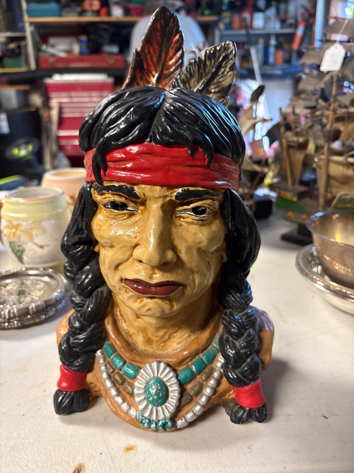 Vintage Ceramic Indian Sculpture Vintage Ceramic Indian Sculpture
