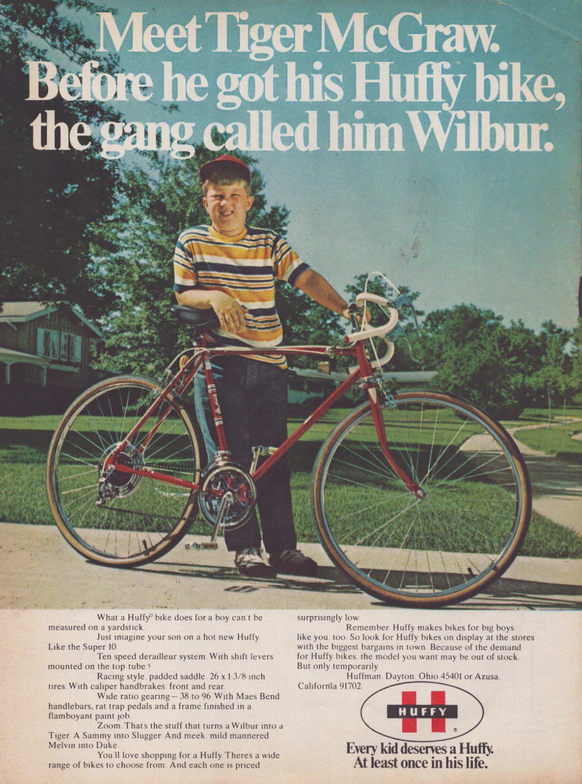 Vintage 1971 Huffy Super 10 Bicycle Print Ad Promo Ad Vintage 1971 Huffy Super 10 Bicycle Print Ad Promo Ad