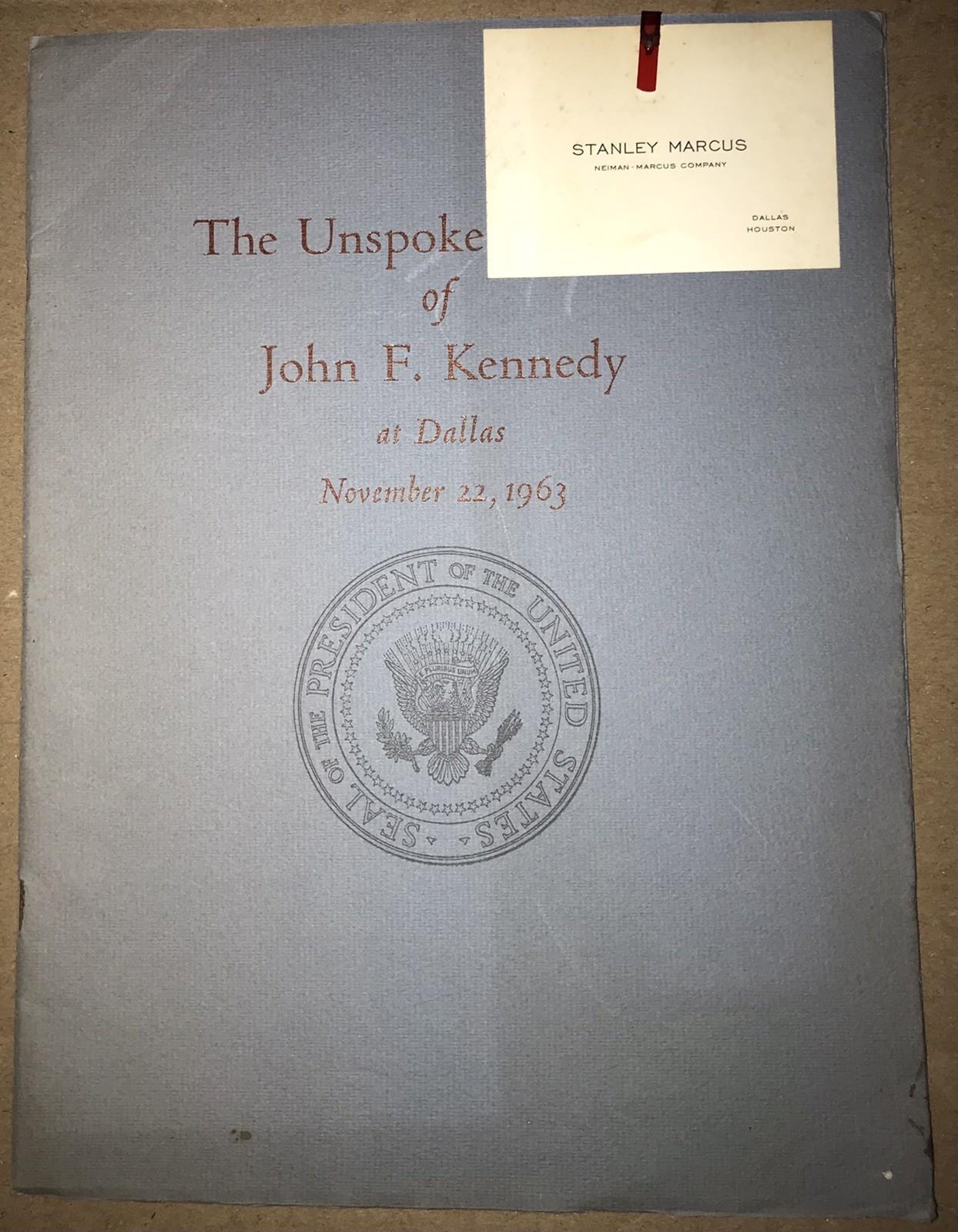 RARE John F Kennedy Unspoken Speech Dallas Trade Mart 11/22/63 Assassination RARE John F Kennedy Unspoken Speech Dallas Trade Mart 11/22/63 Assassination