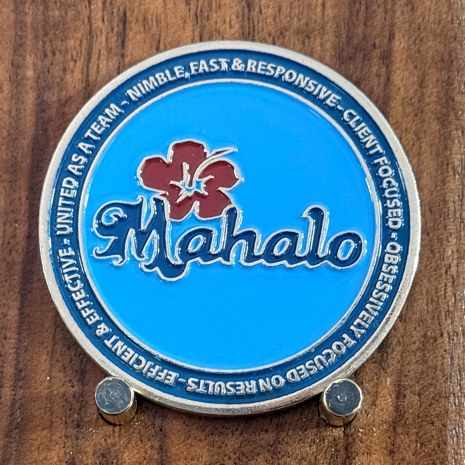 Allied Universal Mahalo Hibiscus Flower Themed Challenge Coin W#29 Allied Universal Mahalo Hibiscus Flower Themed Challenge Coin W#29