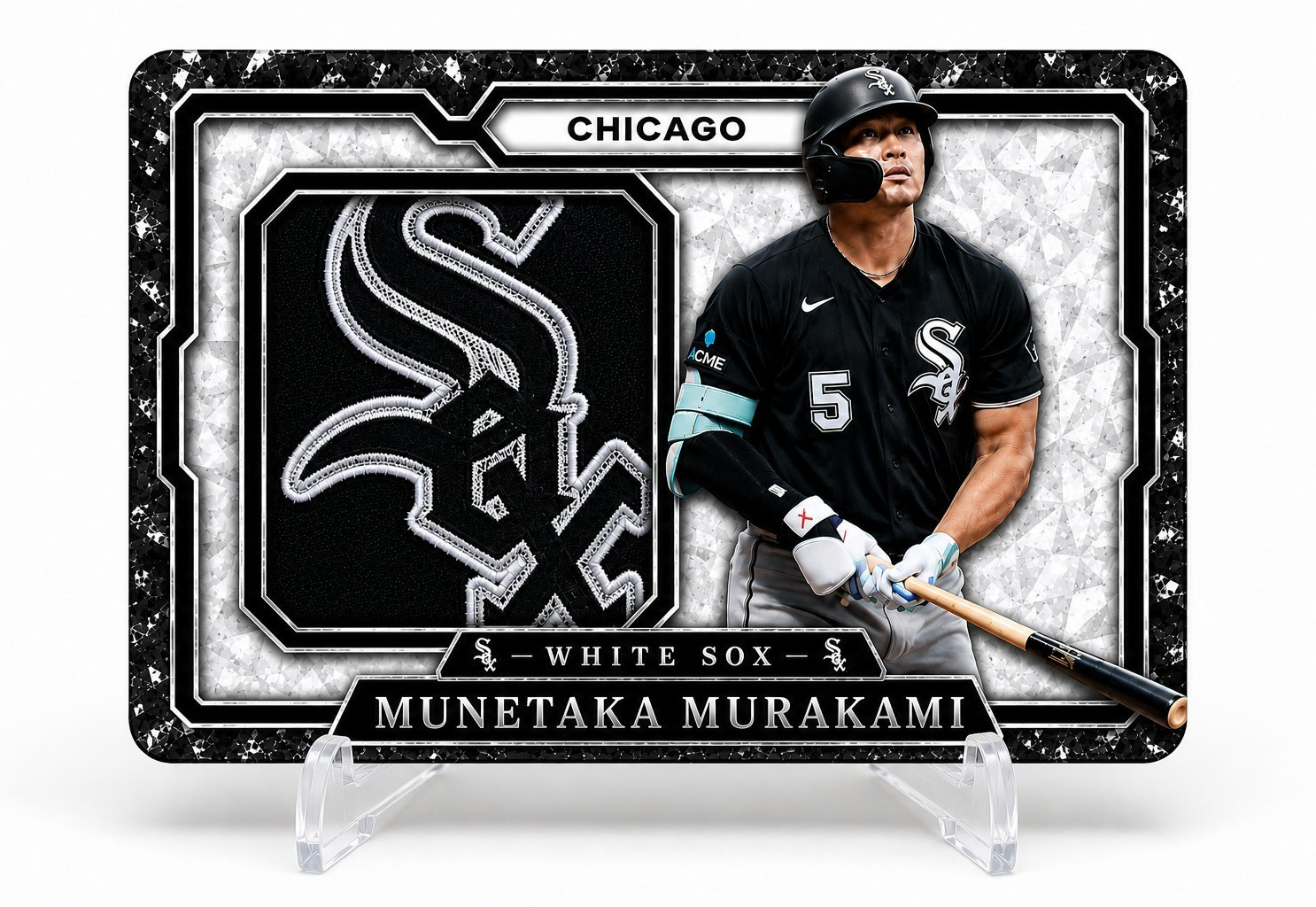 Munetaka Murakami Chicago White Sox Custom Patch Style Art Card CTSZZ Customs Munetaka Murakami Chicago White Sox Custom Patch Style Art Card CTSZZ Customs