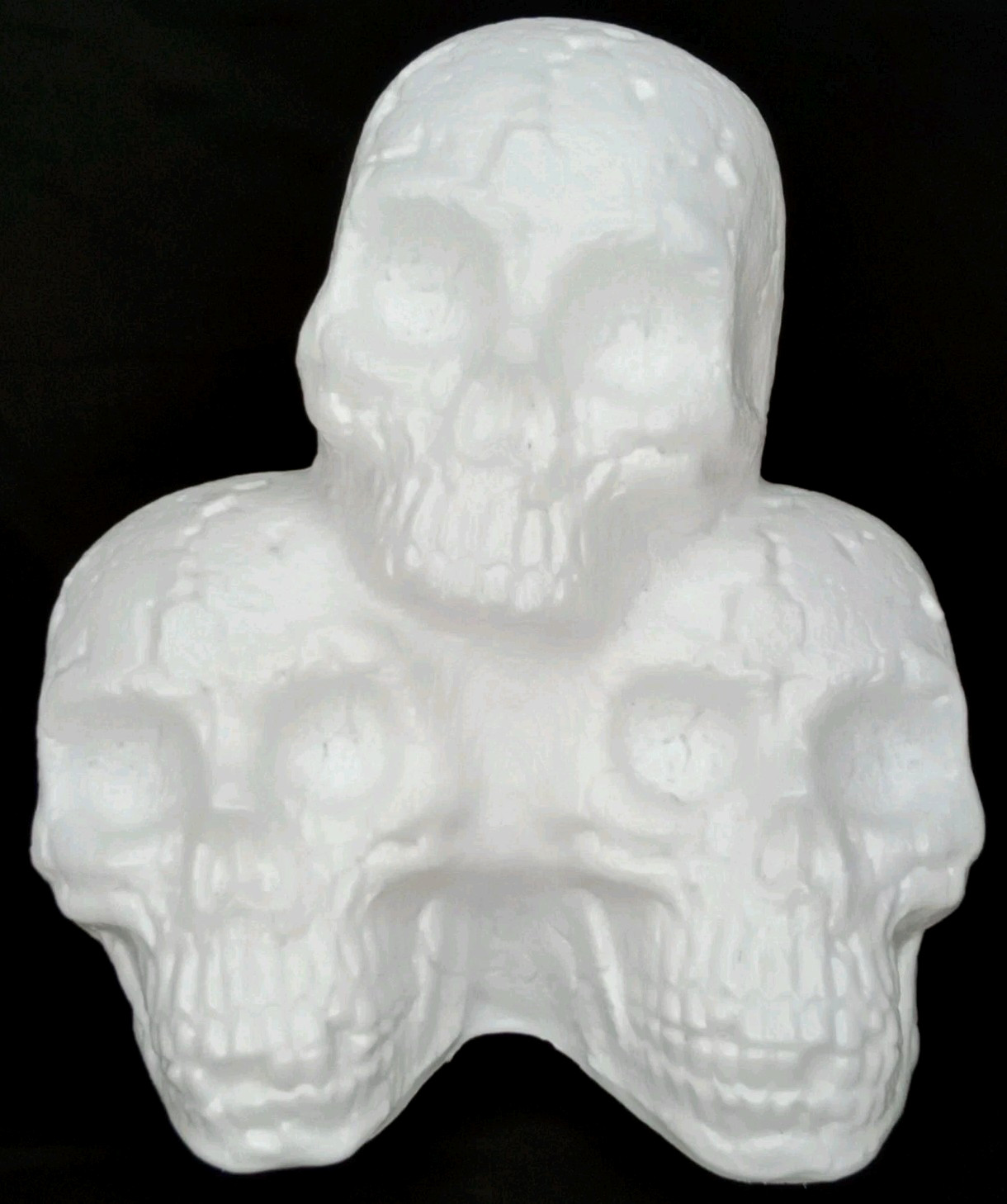 Vintage 1990s Pan Asian Stacked Skulls Light Up & Sound Halloween Blow Mold
