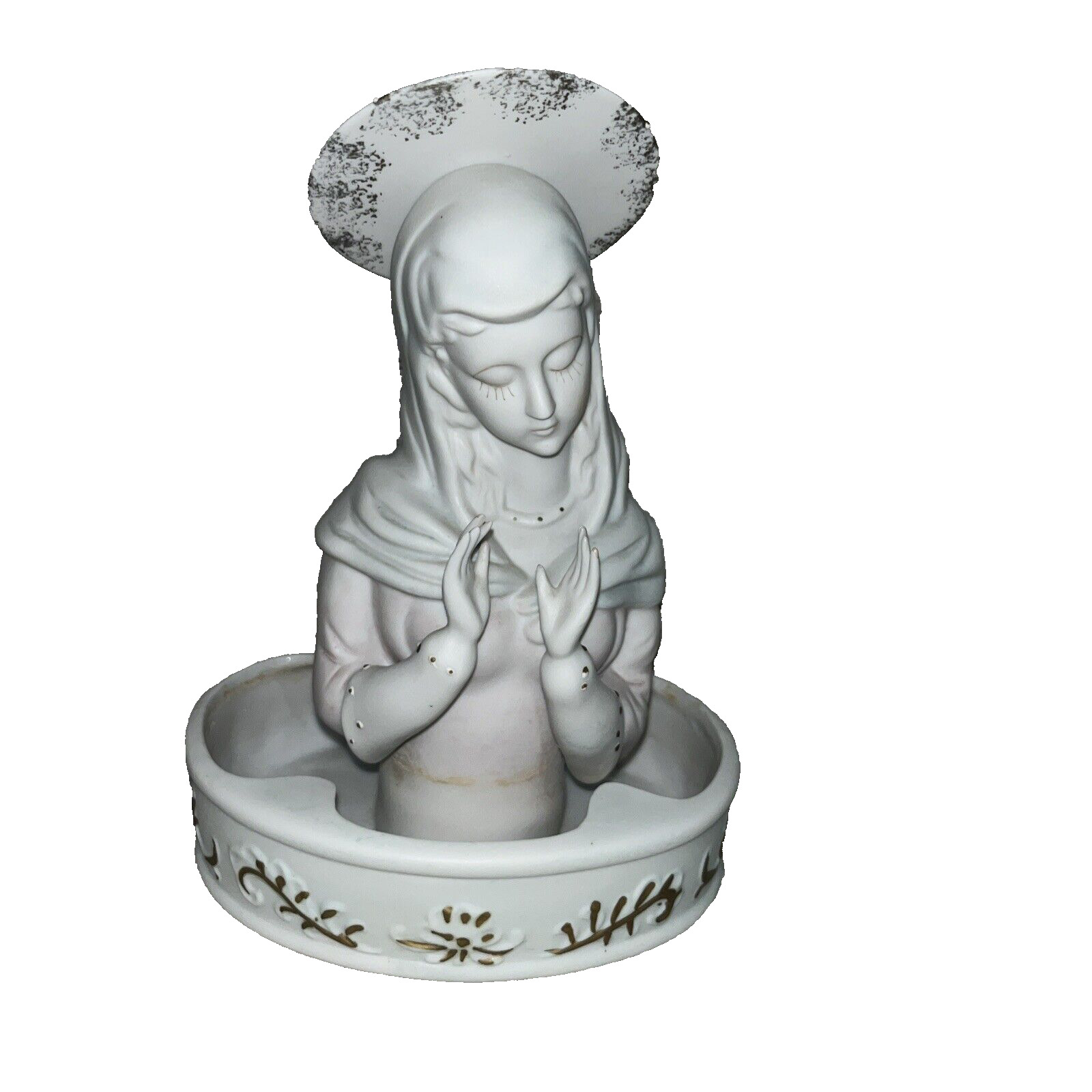 Napco Vintage Blessed Virgin Mary Water Well For Holy Water Catholic Planter