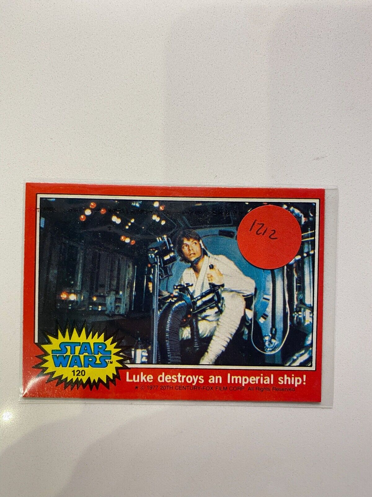 1977 Star Wars Trading Cards Luke destroys an imperial ship