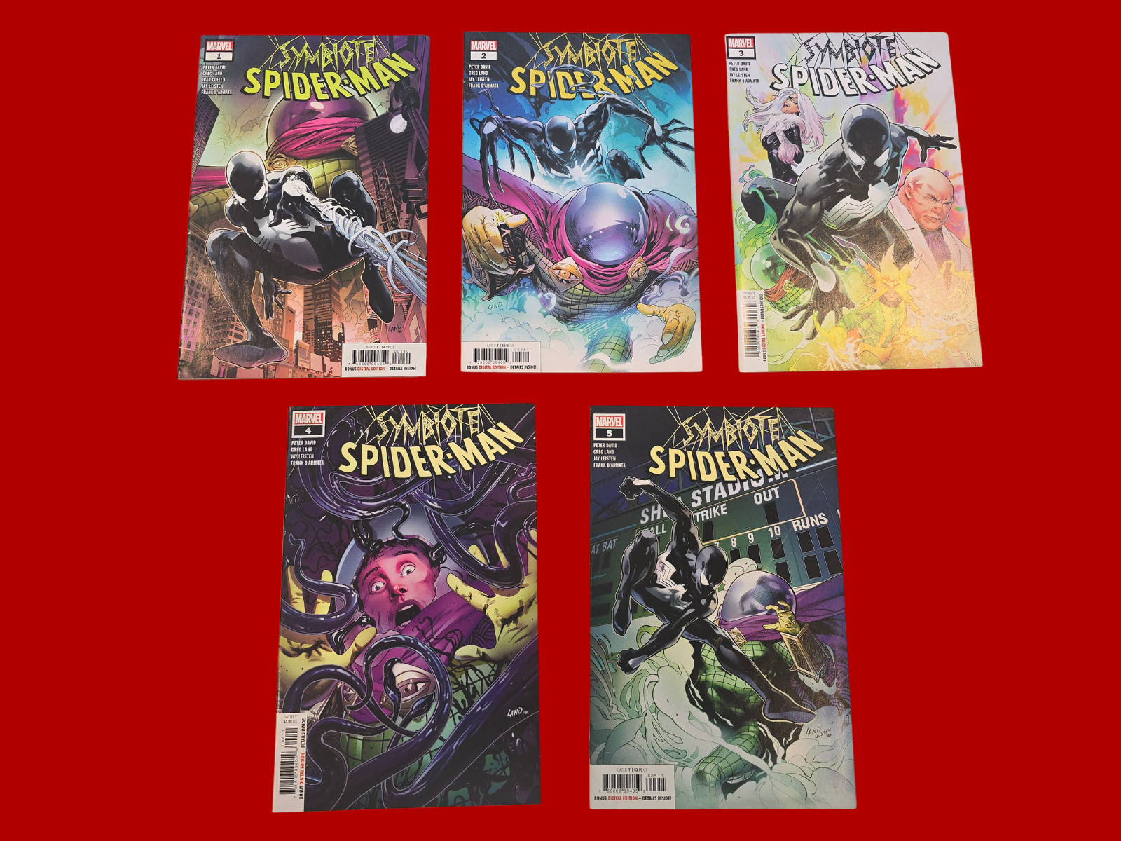 Symbiote Spider-Man #1-5 Complete Set Marvel Comics 2019 Peter David Greg Land Symbiote Spider-Man #1-5 Complete Set Marvel Comics 2019 Peter David Greg Land