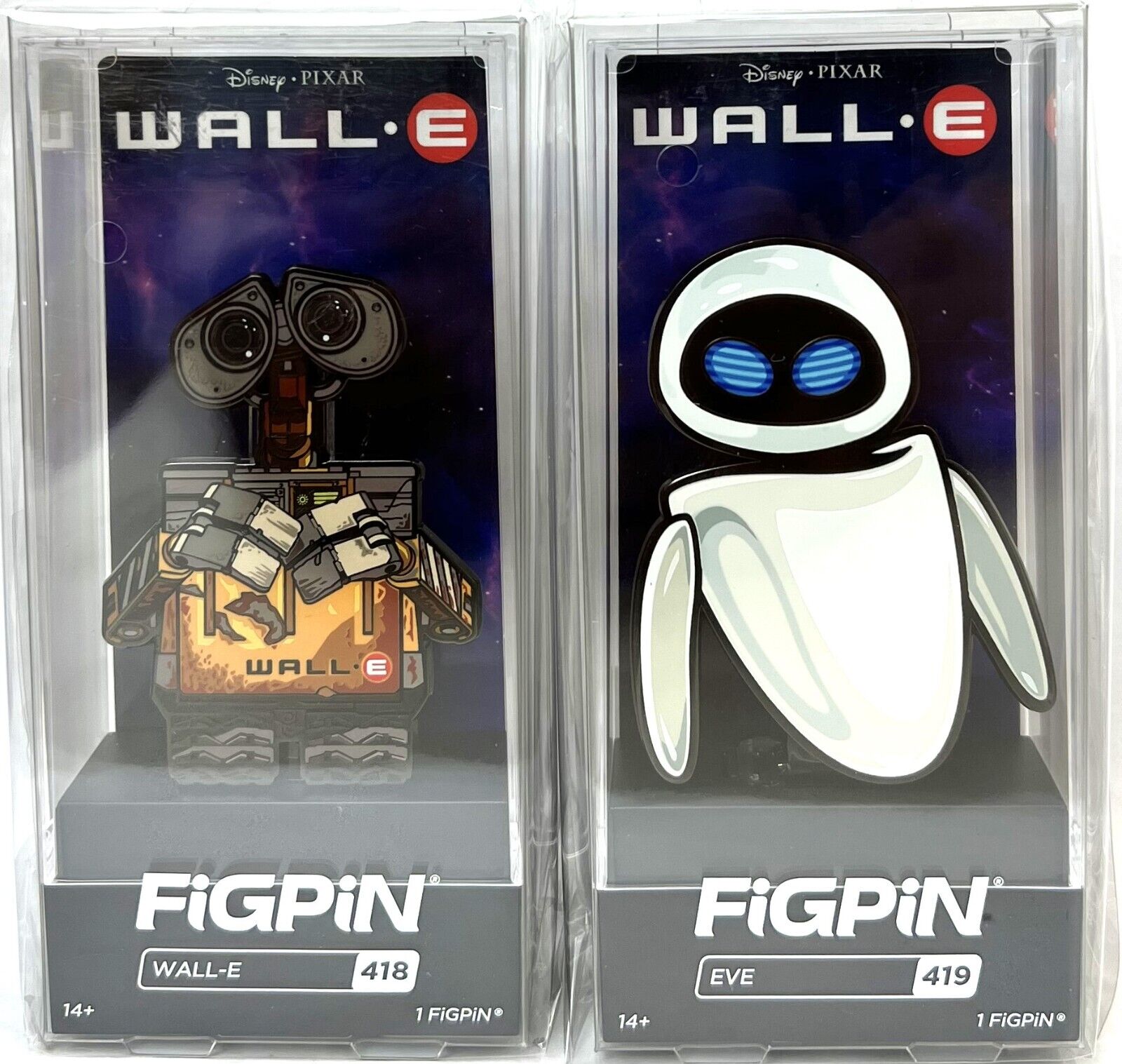FiGPiN  Disney Pixar Wall-E Collectible FigPin Wall-E #418 & Eve #419