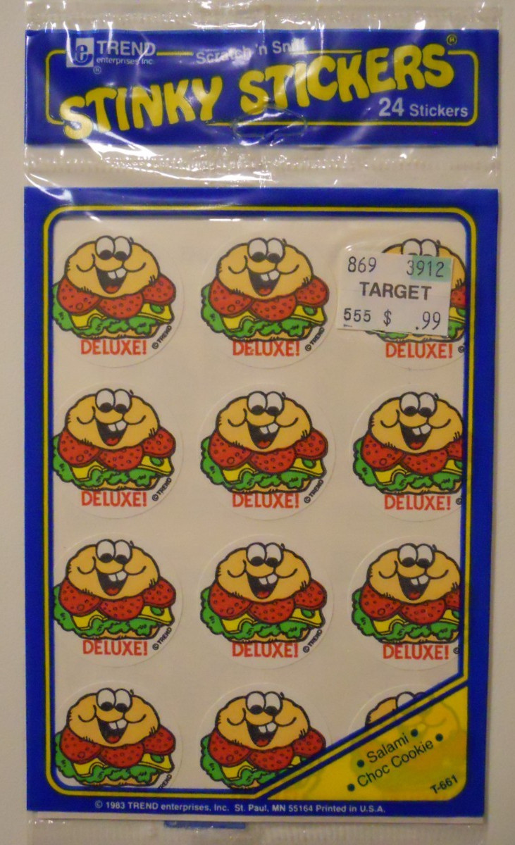 Trend Stickers Stinky Stickers Vintage Salami & Chocolate Cookie Pack 1983 Mint Trend Stickers Stinky Stickers Vintage Salami & Chocolate Cookie Pack 1983 Mint