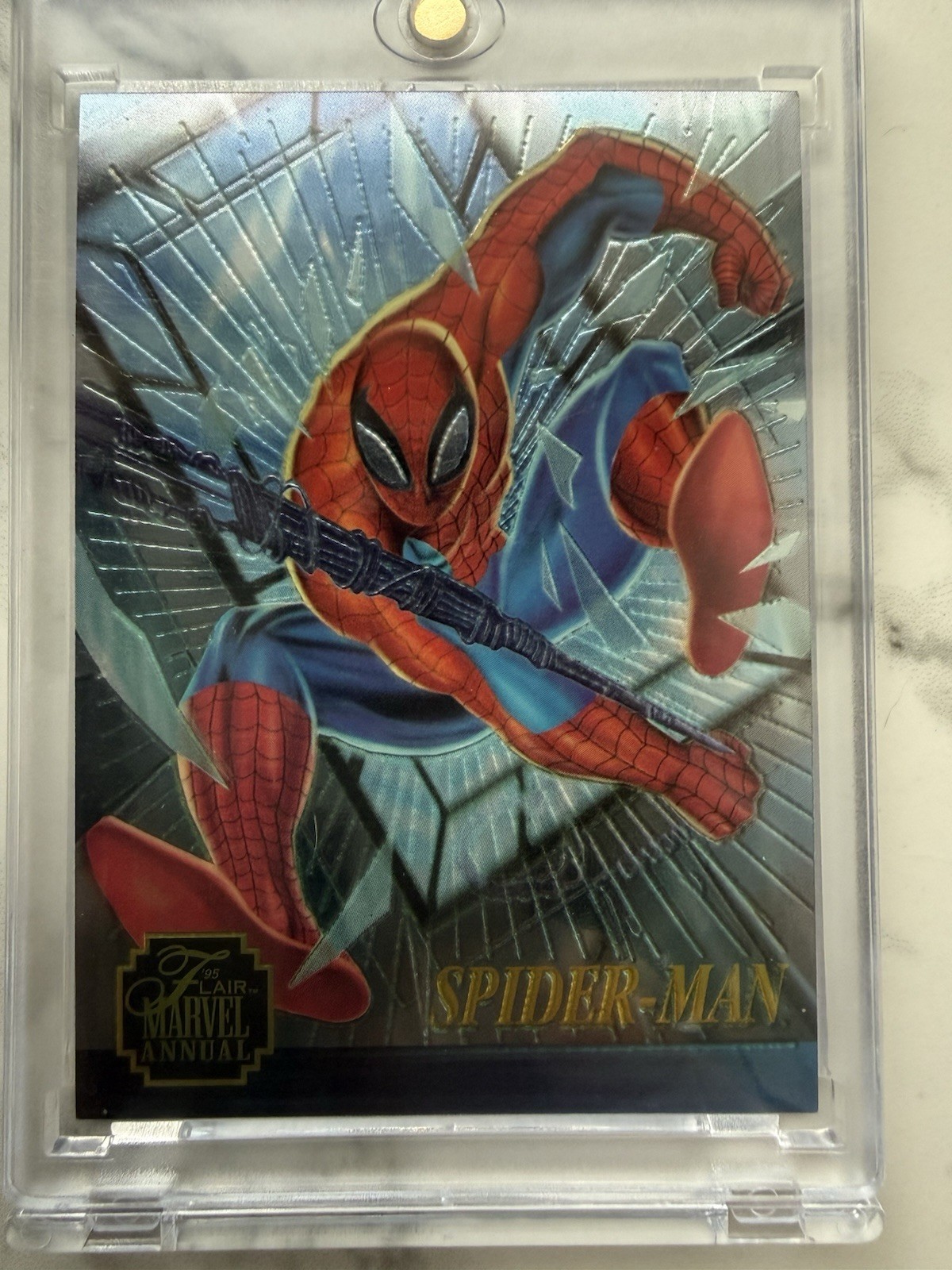 Fleer 1995 Flair Marvel Annual Chromium Spider-Man Limited Edition Card 1/12 Fleer 1995 Flair Marvel Annual Chromium Spider-Man Limited Edition Card 1/12