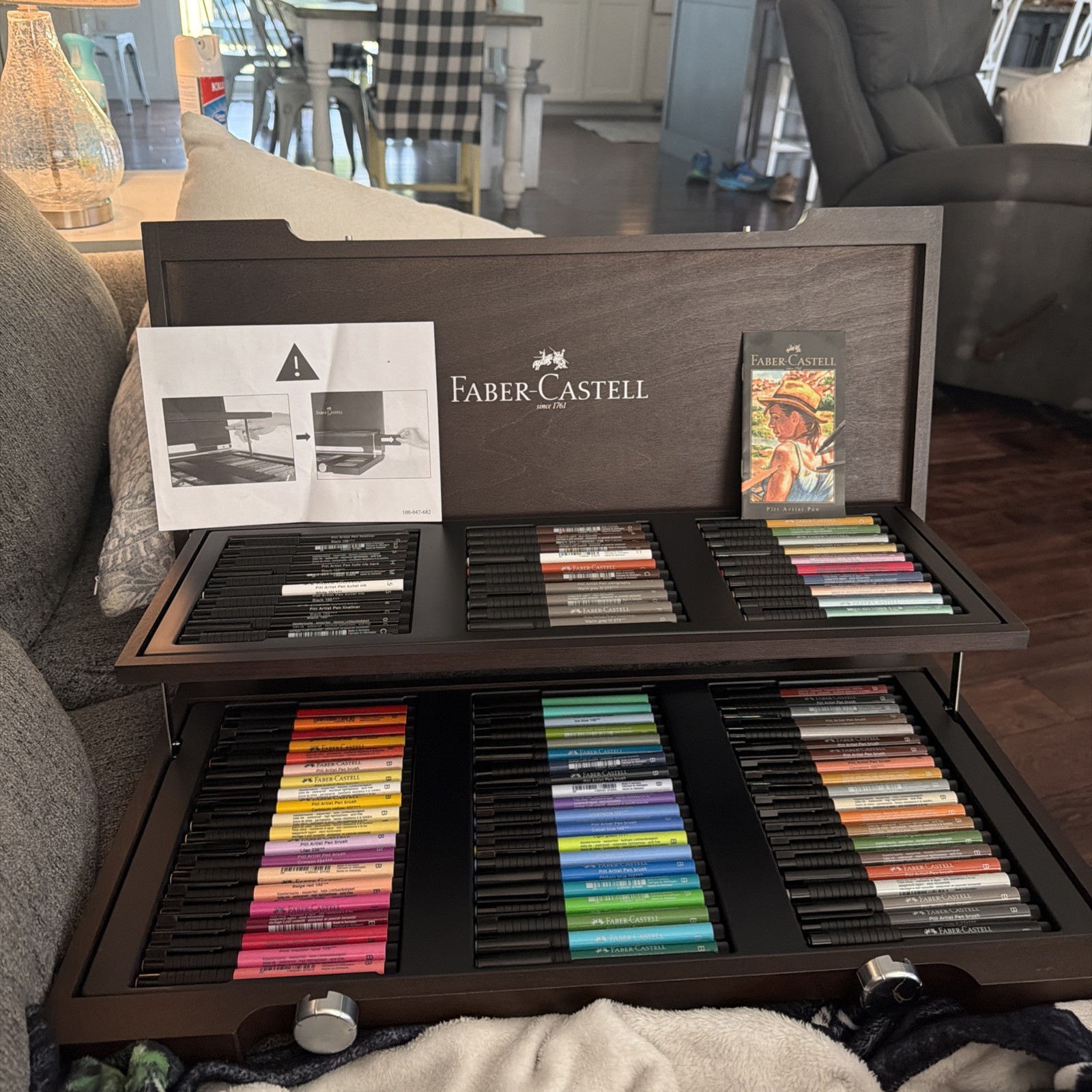 Faber-Castell Pitt Artist Pens Wood Case Gift Set 1 Count (Pack of 1), Multi