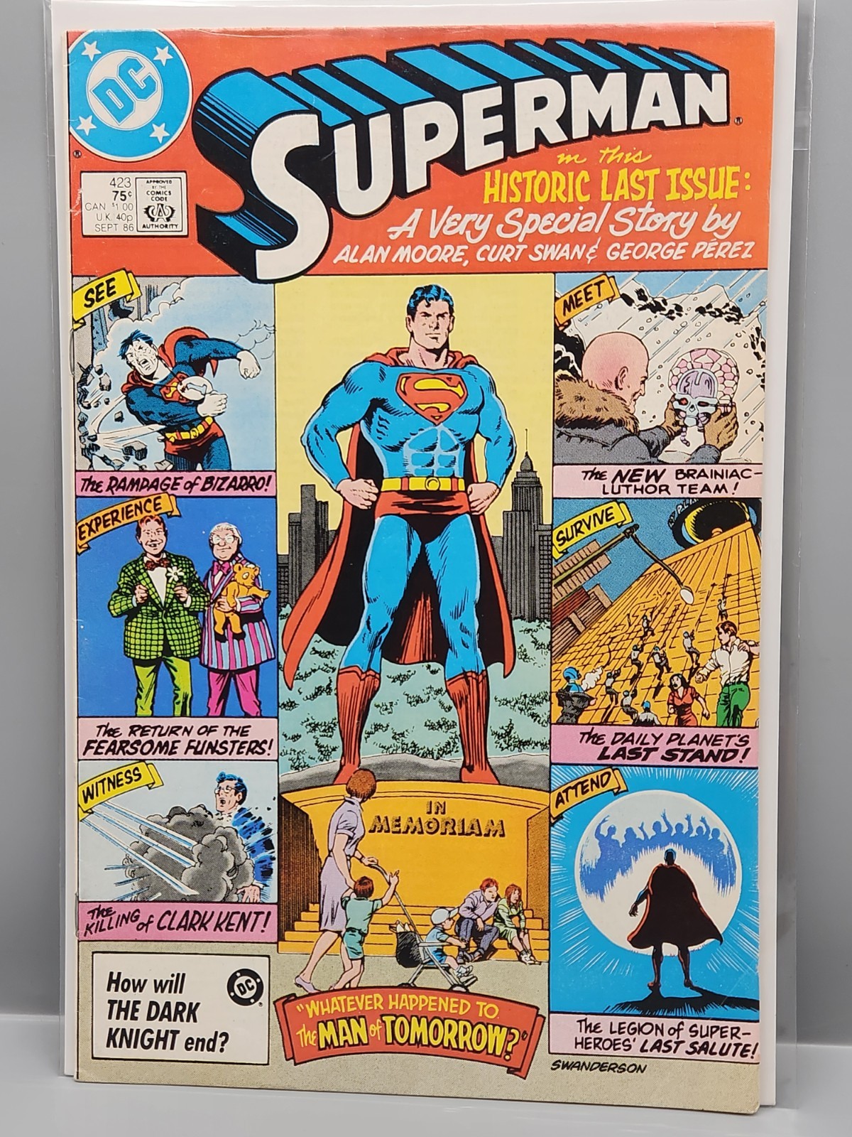 Superman #423 Alan Moore Curt Swan Final Issue DC Comics 1986/  