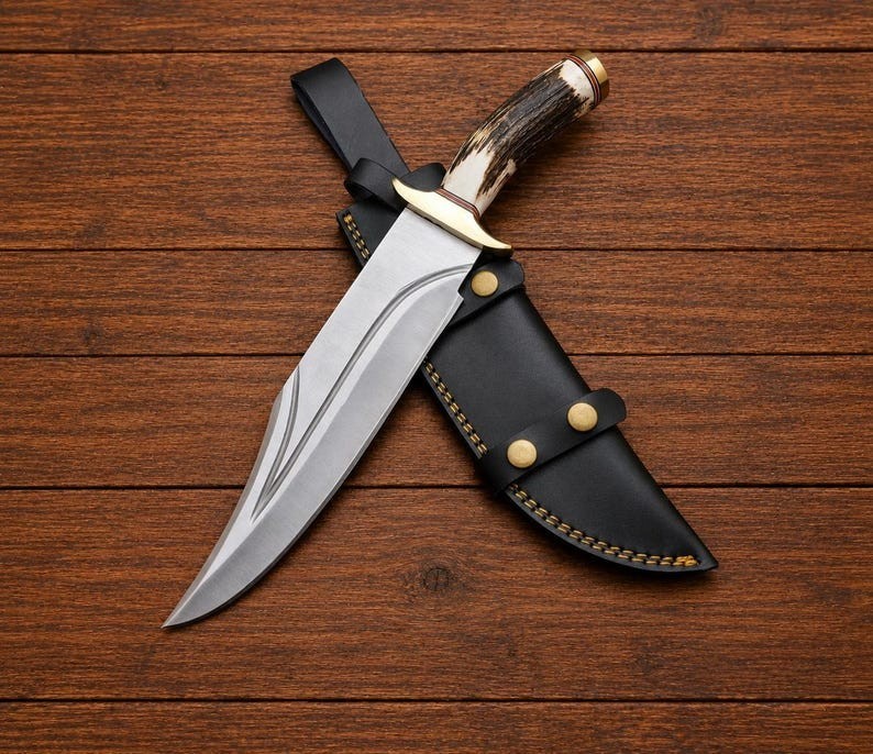 Brad Pitt Bullet Train The Wolf's Replica Bowie Knife, Handmade Hunting Knife Brad Pitt Bullet Train The Wolf's Replica Bowie Knife, Handmade Hunting Knife
