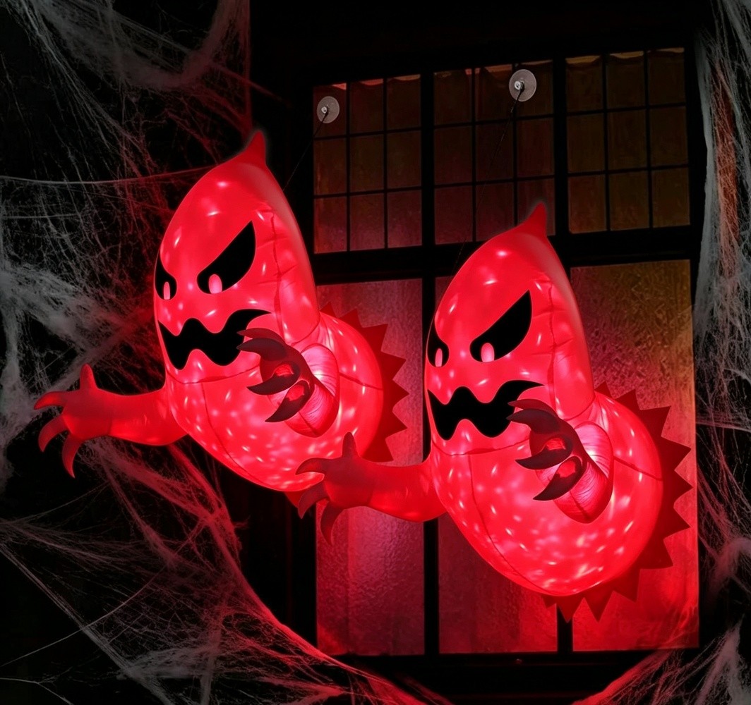 2 Pack 4.6FT Halloween Inflatable Ghost with Built-in LED Window Hanging Decor 2 Pack 4.6FT Halloween Inflatable Ghost with Built-in LED Window Hanging Decor