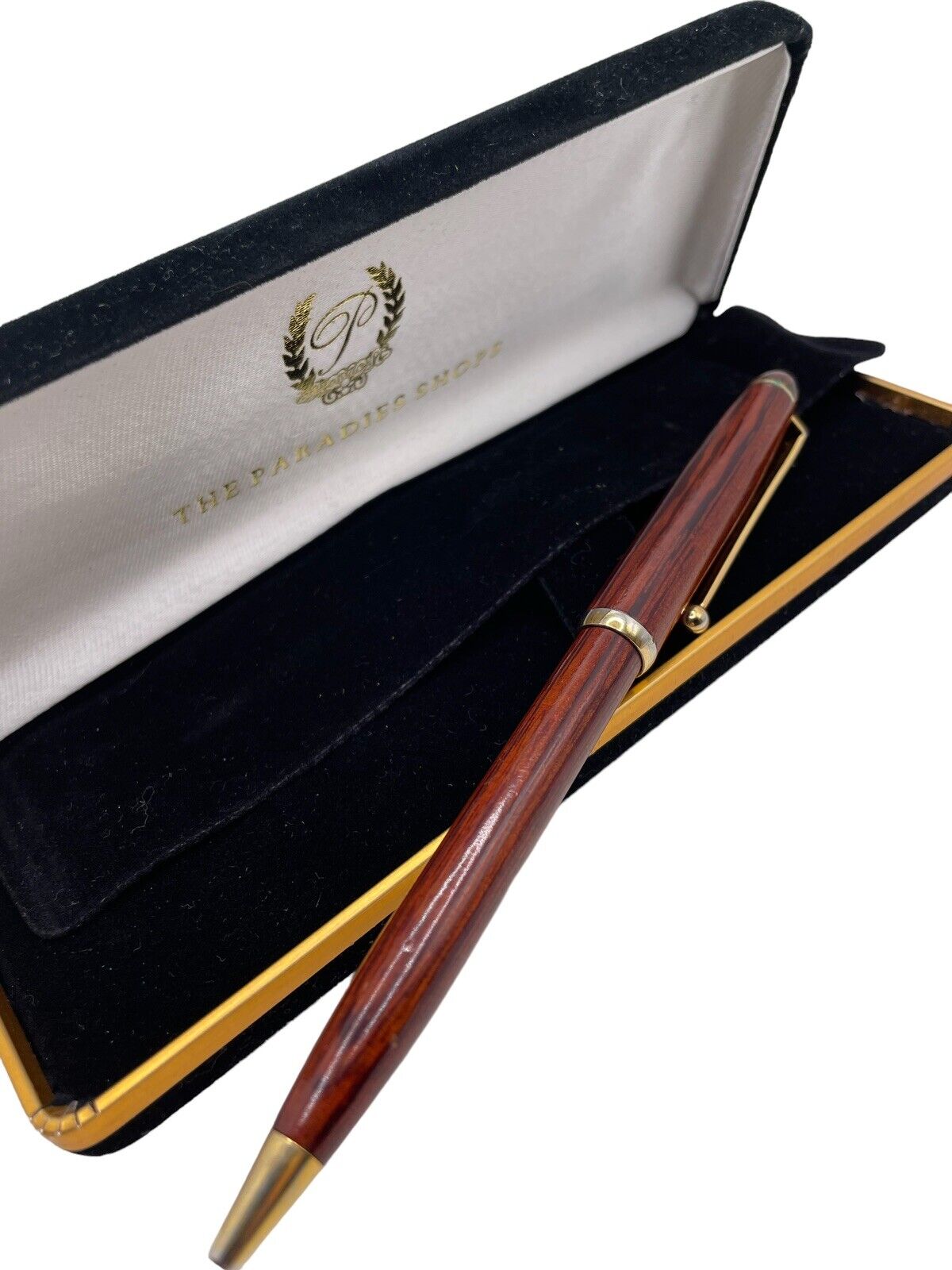 Rosewood Ballpoint Pen Luxury with Gold Tone Accent The Paradies Shops
