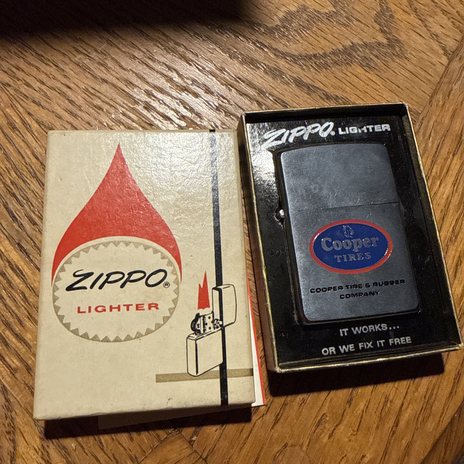 VTG 1960'S Cooper Tires BRUSHED CHROME NEW UNFIRED ZIPPO LIGHTER IN BOX PAPERS VTG 1960'S Cooper Tires BRUSHED CHROME NEW UNFIRED ZIPPO LIGHTER IN BOX PAPERS