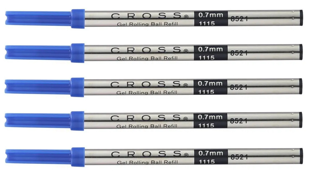 5 pk, Genuine Cross Selectip Rollerball Gel Pen Refills, Blue Medium, #8521 5 pk, Genuine Cross Selectip Rollerball Gel Pen Refills, Blue Medium, #8521