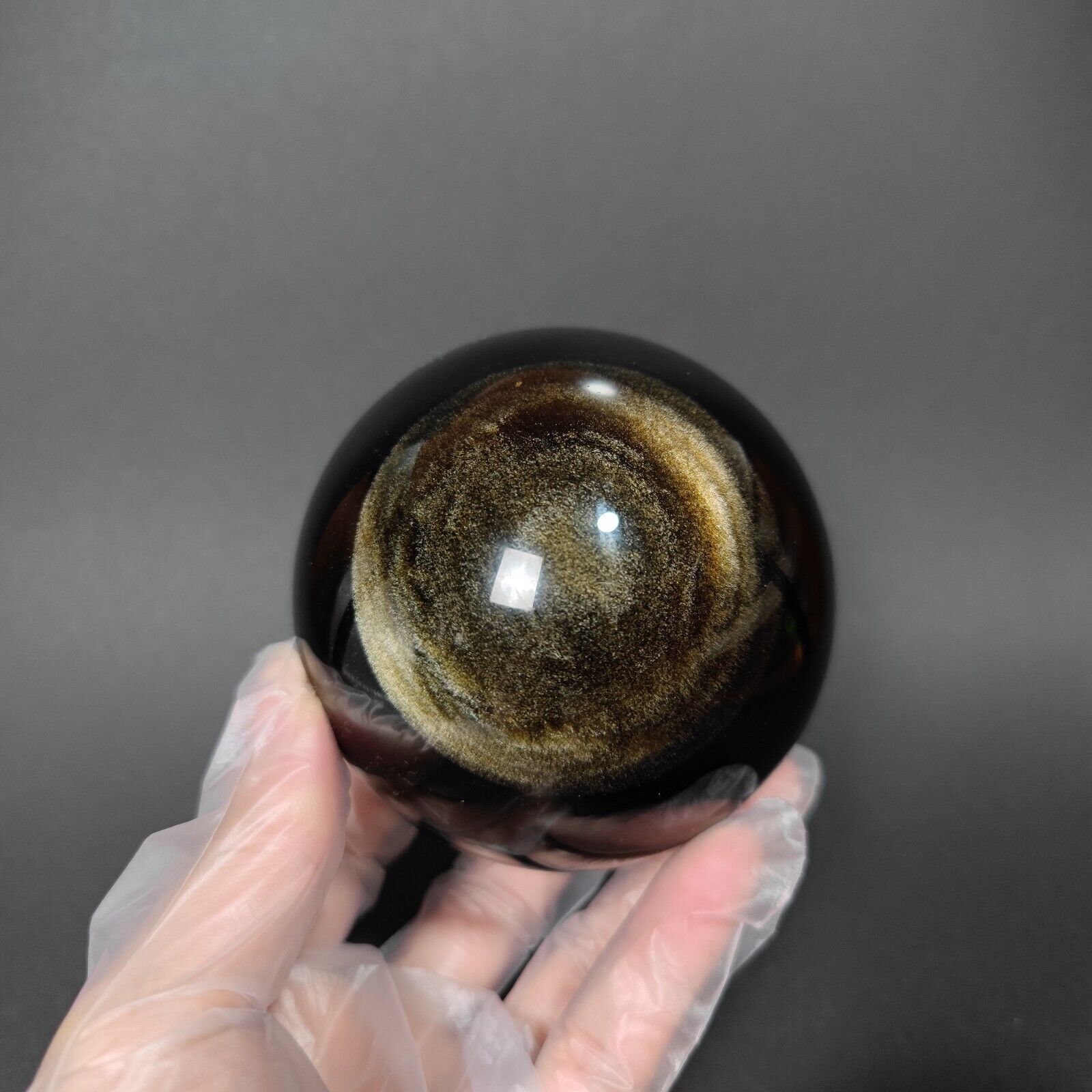 900G  Natural obsidian balls Luster Obsidian Crystal Ball Gem Reiki Healing