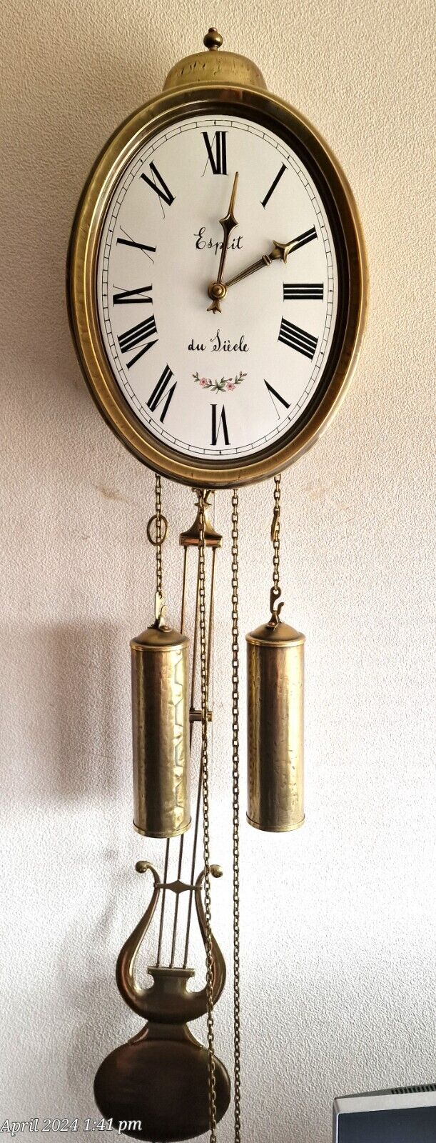 Vintage Wall Clock Hermle French Lantern Style Bell Strike Pendulum 8 Day