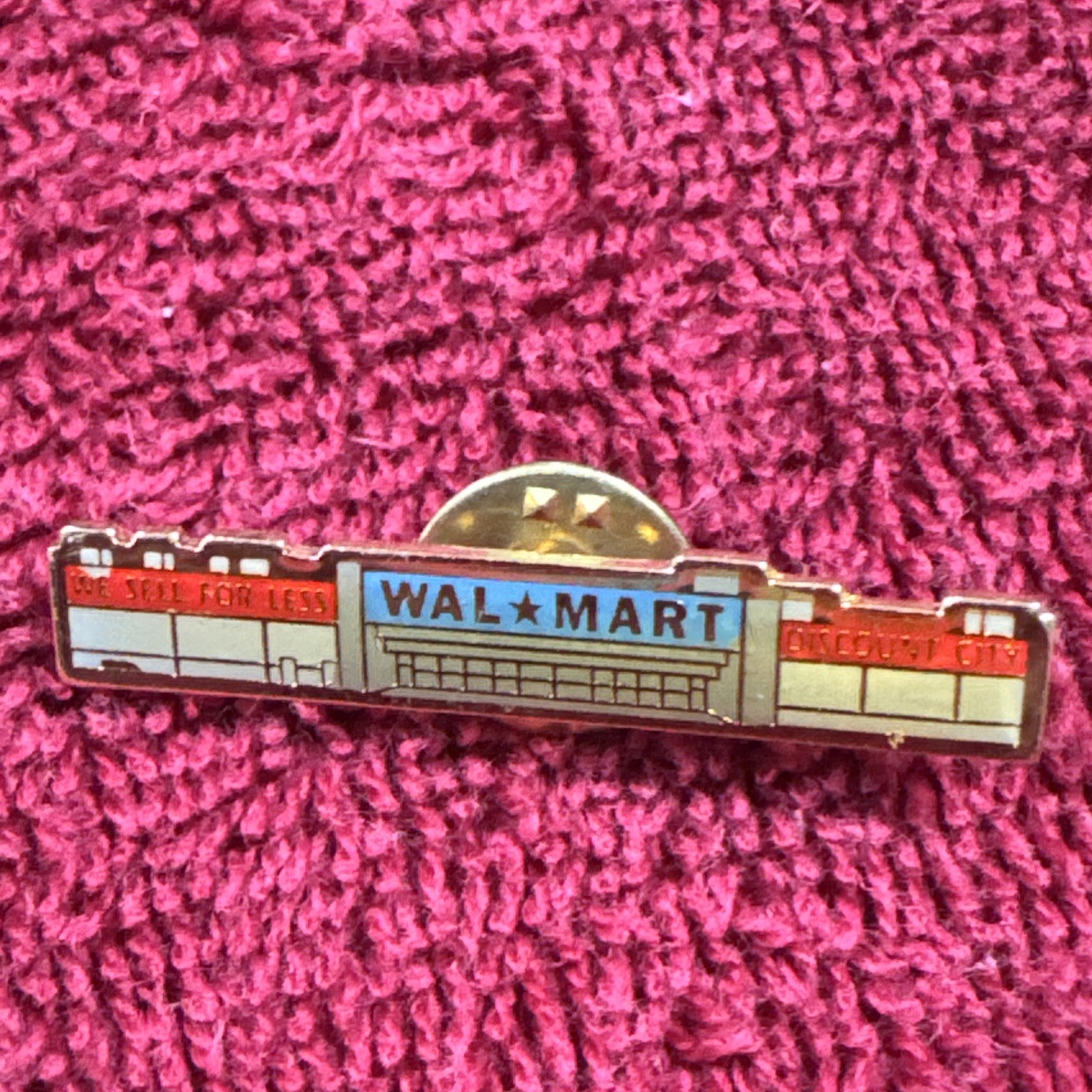 Vintage Walmart Pin Back Button Gold Trim Walmart Storefront Long Vintage Walmart Pin Back Button Gold Trim Walmart Storefront Long