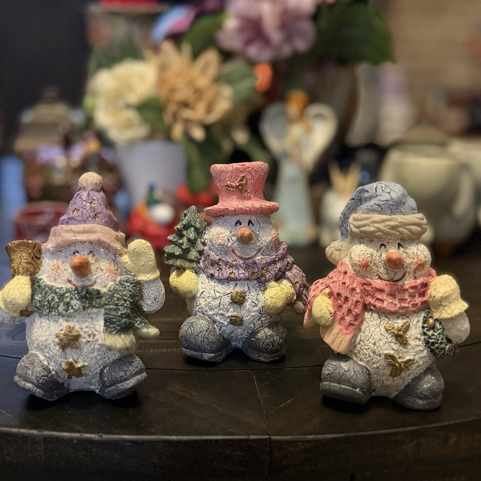 Vintage Three Snowman Buddies Figurines Unique Whimsical Vintage Three Snowman Buddies Figurines Unique Whimsical