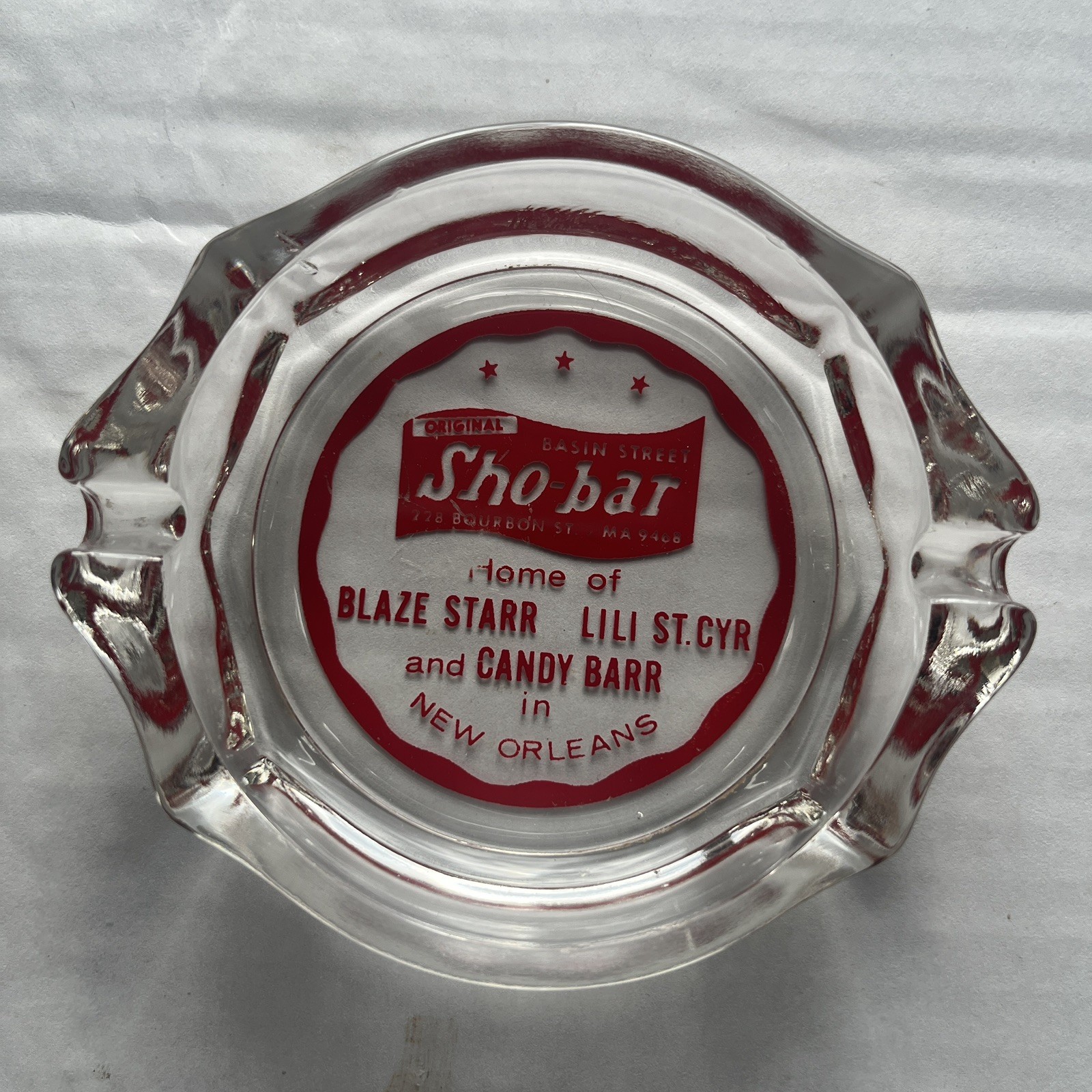 Sho-Bar New Orleans Ashtray Blaze Starr, Candy Barr, Lili St Cyr Burlesque Sho-Bar New Orleans Ashtray Blaze Starr, Candy Barr, Lili St Cyr Burlesque