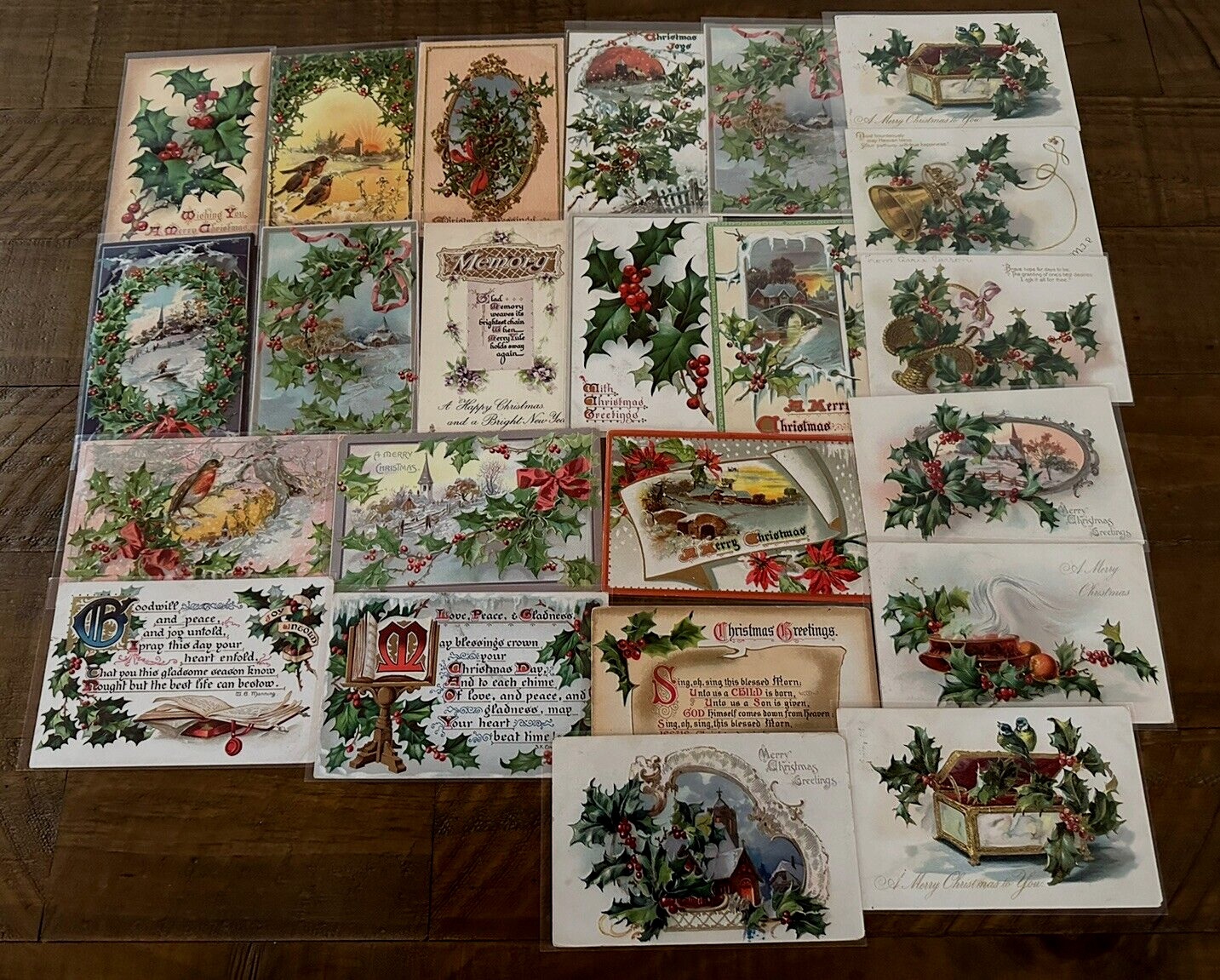 Big Lot of 25 ~Vintage ~Antique ~* TUCK*~Christmas Postcards~ 1900's~in Sleeves~