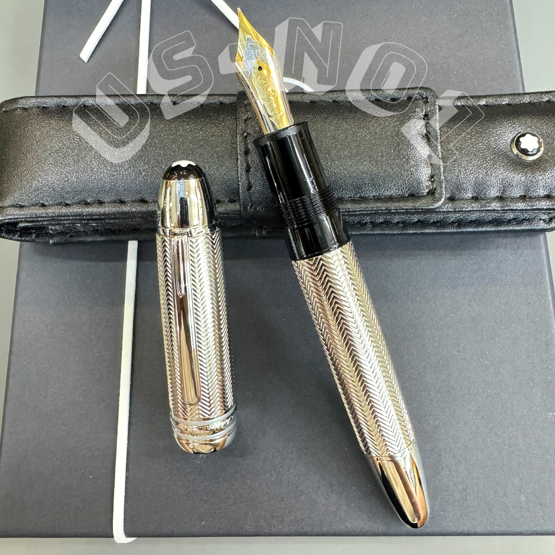 💥 Hot MONTBLANC Heritage Silver Barley Fountain Pen Rare Luxury VIP Gift Set 💥 Hot MONTBLANC Heritage Silver Barley Fountain Pen Rare Luxury VIP Gift Set
