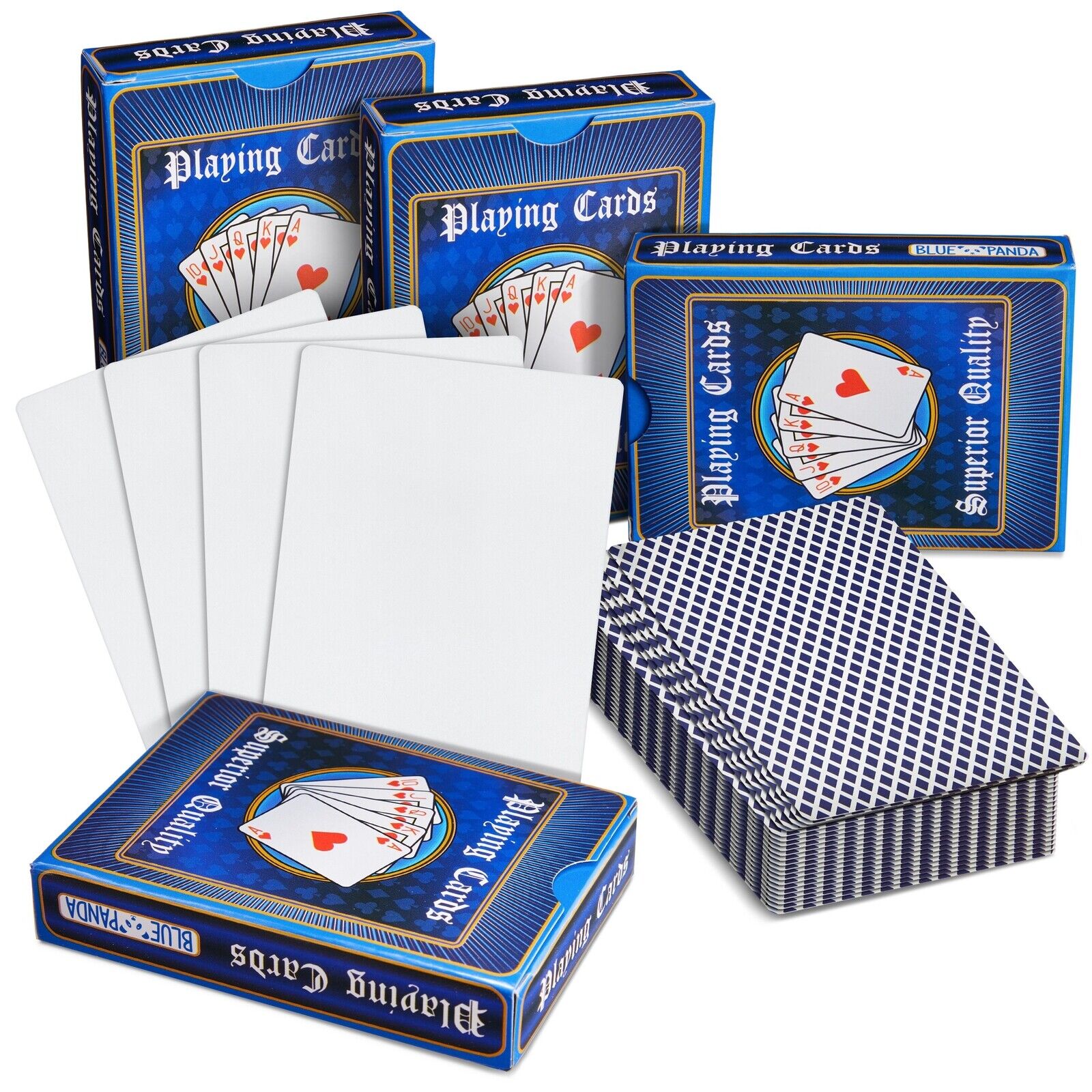 224 Blank Custom Cards for DIY Game Cards, Gift Cards, Diamond Backing, 3 x 4 In