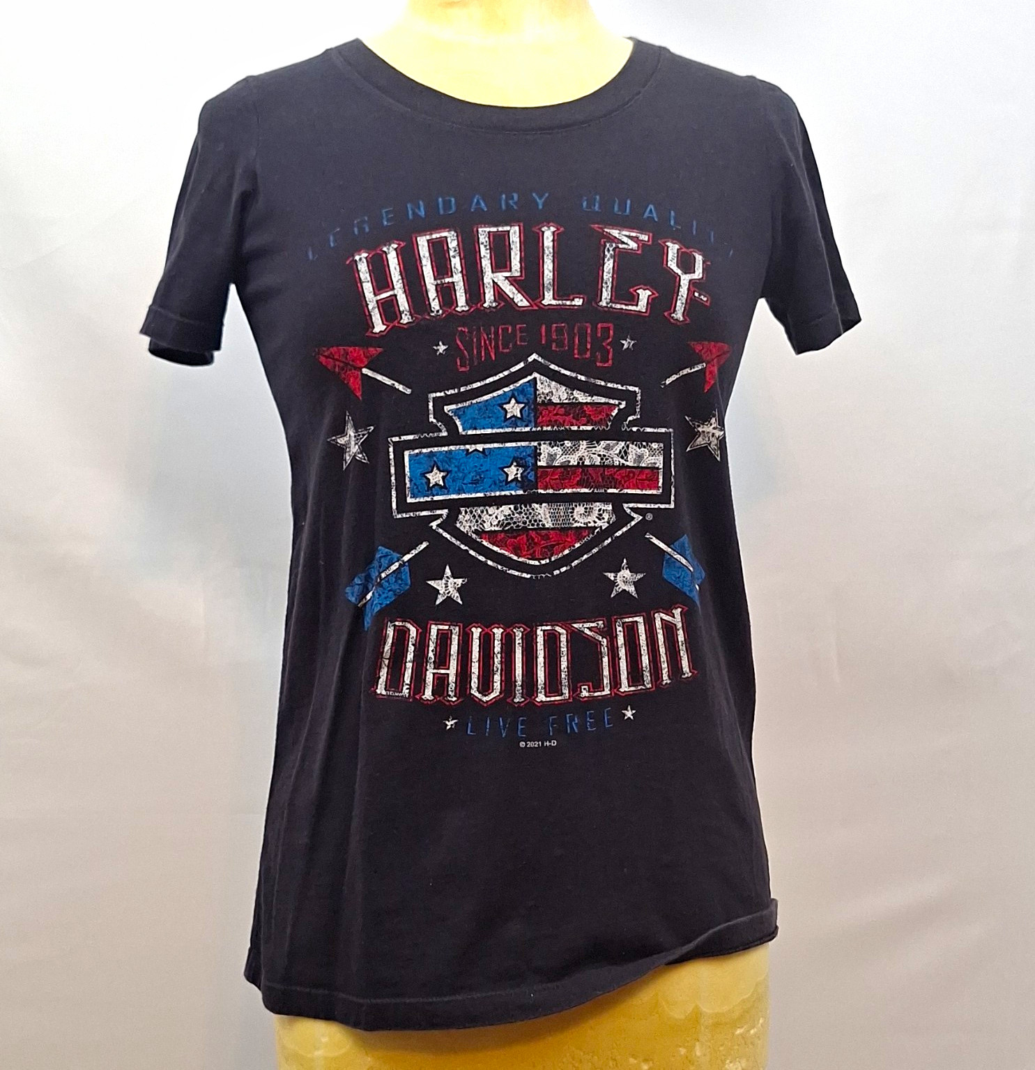 Harley-Davidson World Oklahoma City OK Black Graphic T-Shirt, Size S Harley-Davidson World Oklahoma City OK Black Graphic T-Shirt, Size S