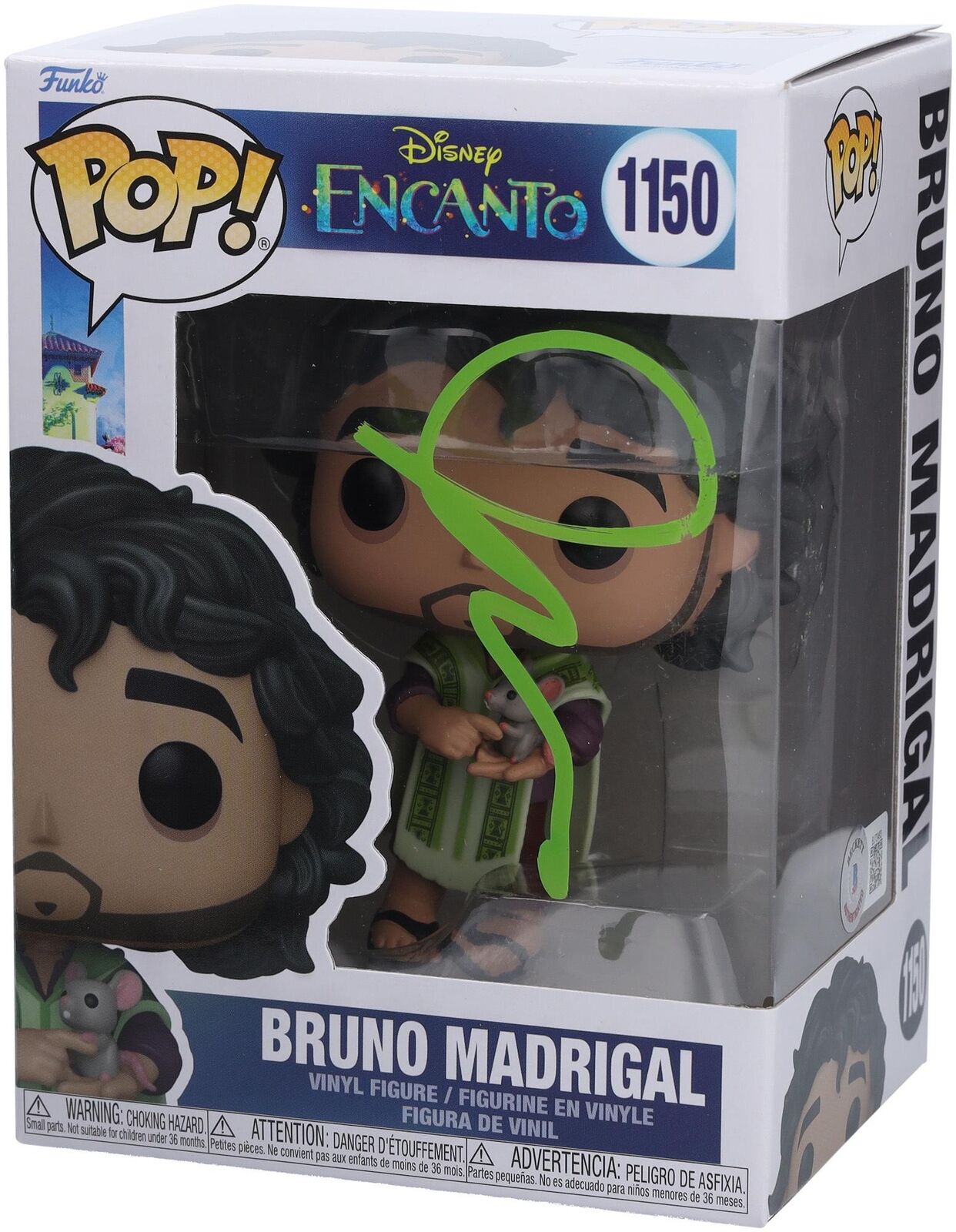 John Leguizamo Encanto Autographed Bruno Madrigal Funko Pop Figurine BAS