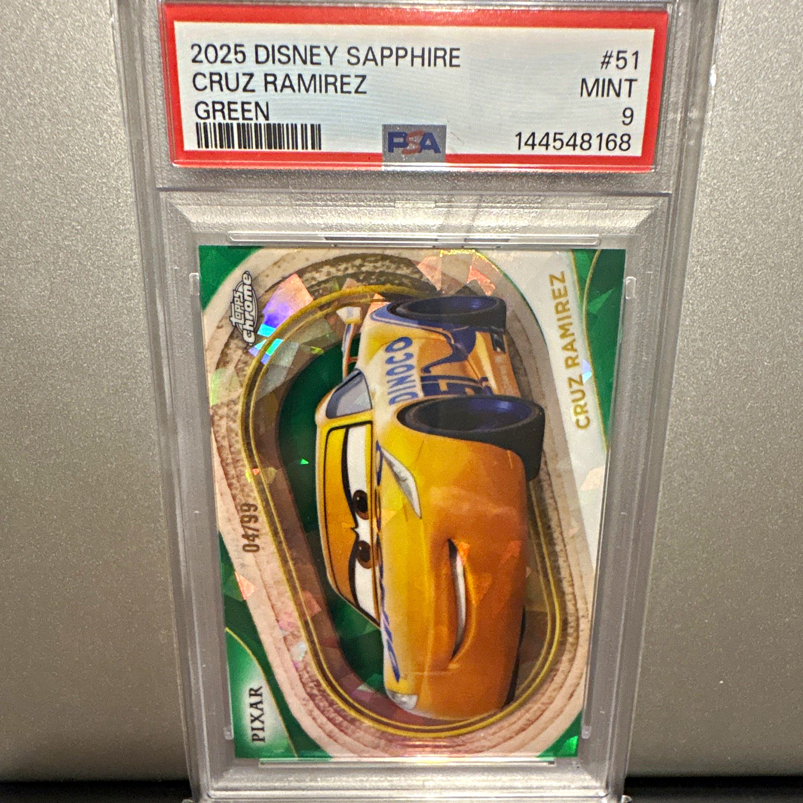 Topps 2025 Disney Sapphire Cruz Ramirez #51 Green Parallel PSA 9 Graded Card Topps 2025 Disney Sapphire Cruz Ramirez #51 Green Parallel PSA 9 Graded Card