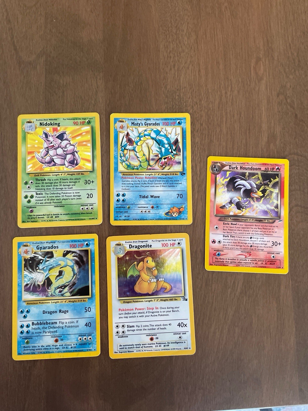 Vintage Pokémon Card Lot Dark Houndoom Holo Misty Gyarados WotC