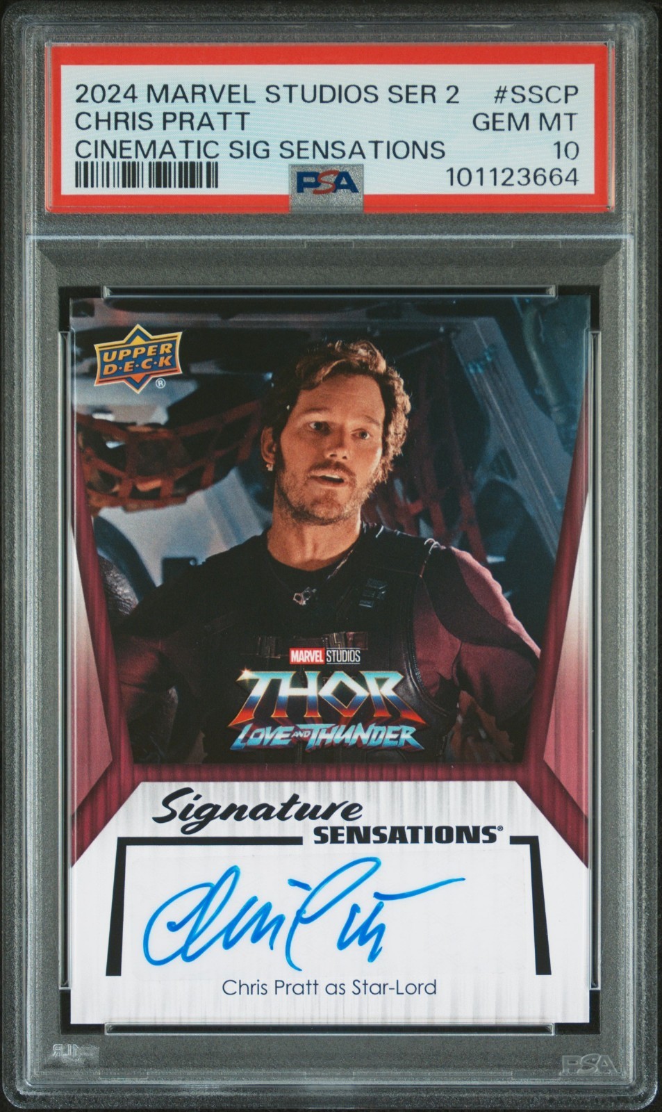 2024 UD MARVEL STUDIOS SIGNATURE SENSATIONS CHRIS PRATT STAR-LORD AUTO PSA 10 2024 UD MARVEL STUDIOS SIGNATURE SENSATIONS CHRIS PRATT STAR-LORD AUTO PSA 10