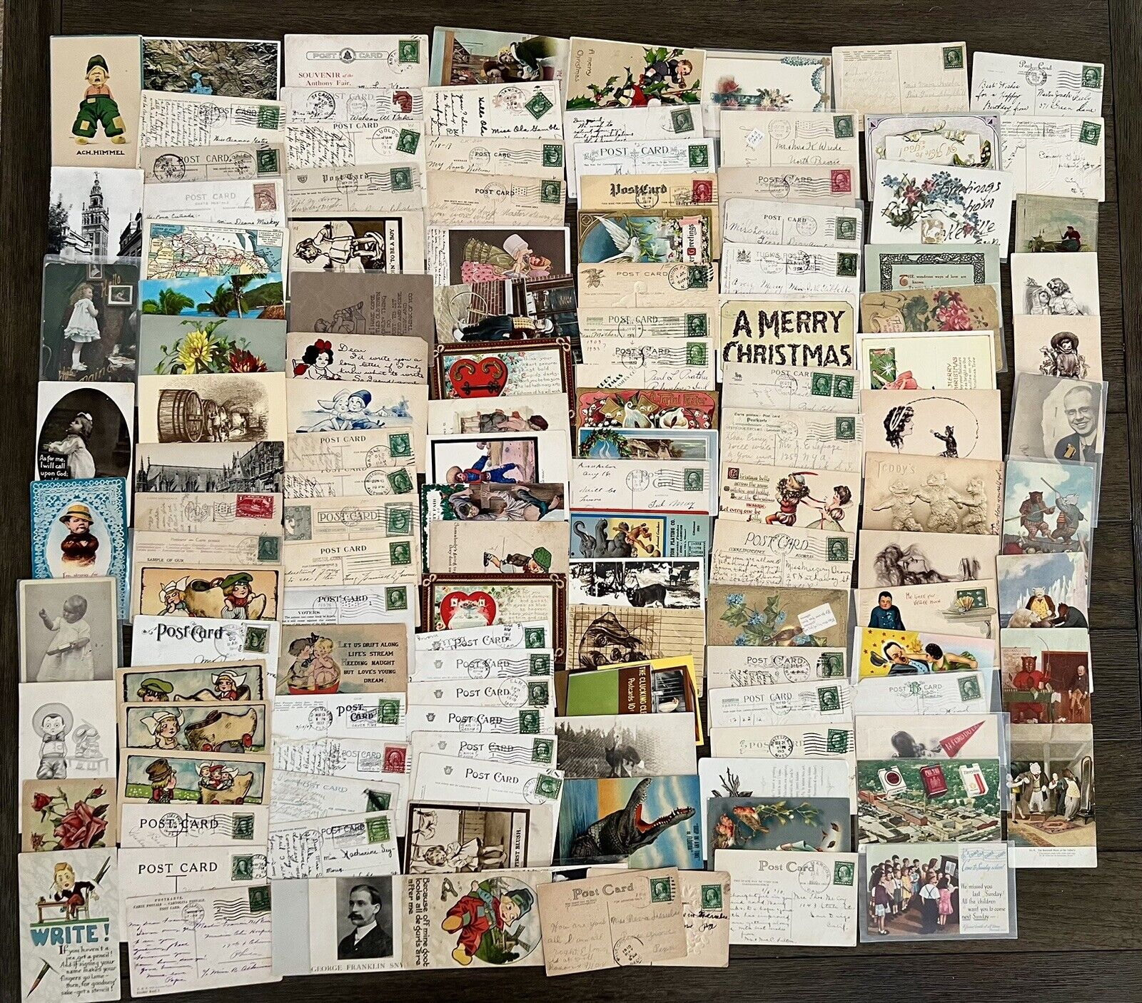 Lot of 125+ Antique Rare Postcards - Animal, RPPC, Political, Children, Cartoons