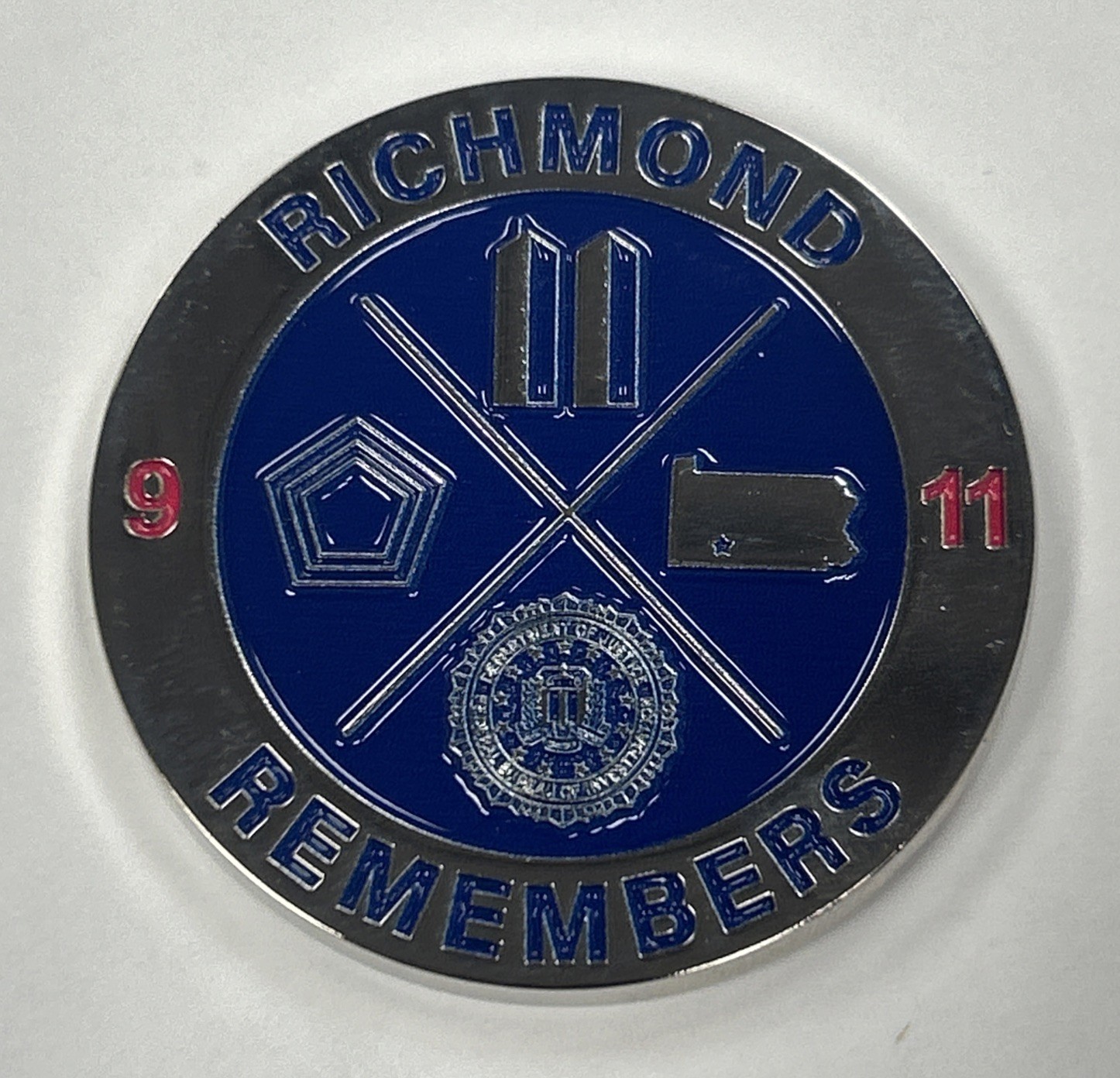 FBI Federal Bureau Of Investigation Richmond Division 9/11 Challenge Coin FBI Federal Bureau Of Investigation Richmond Division 9/11 Challenge Coin