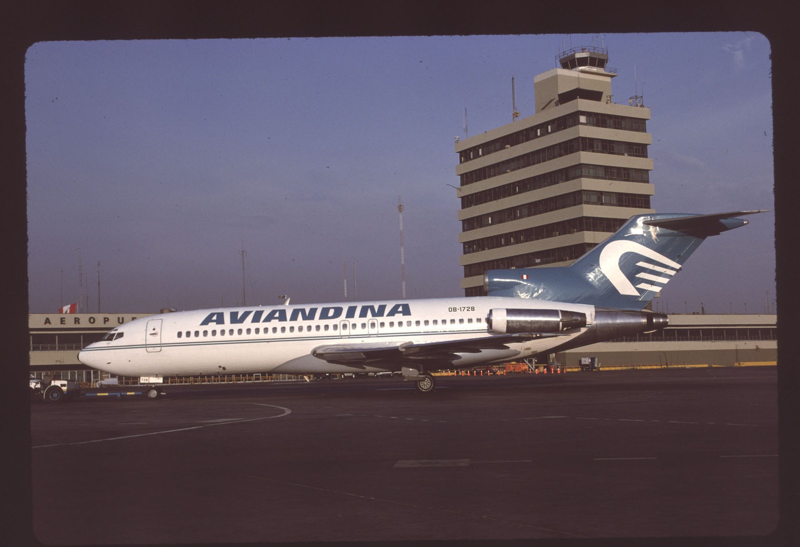 Orig 35mm airline slide Aviandina 727-23 OB-1728 Orig 35mm airline slide Aviandina 727-23 OB-1728